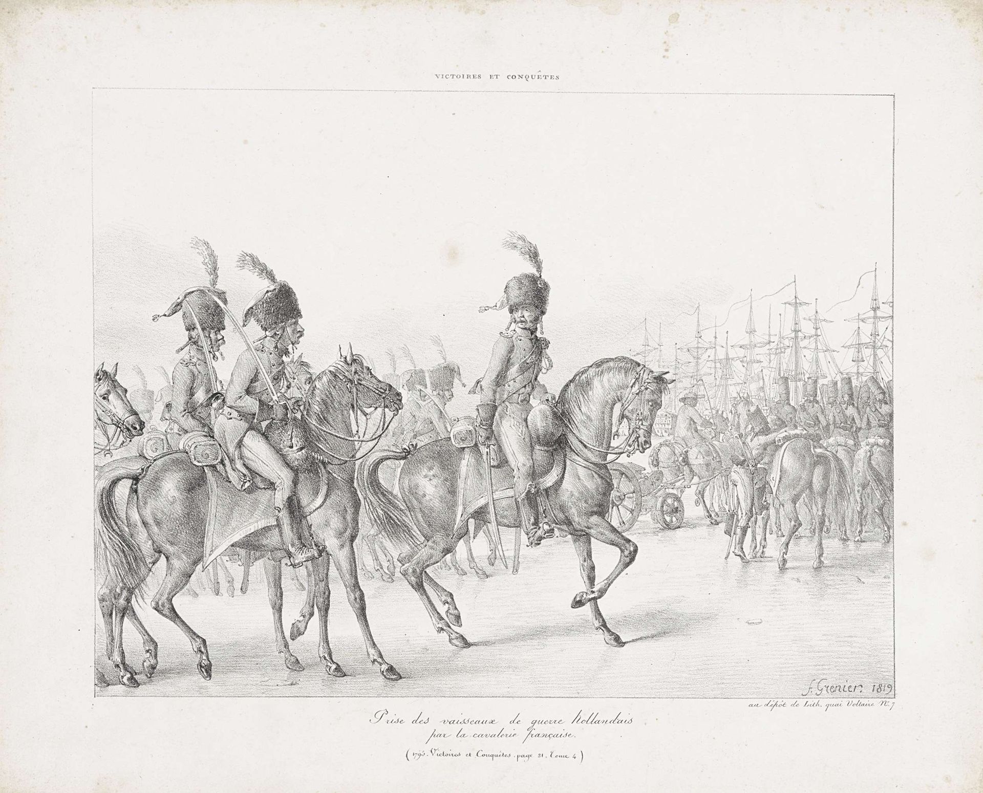 Hollandsche schepen door de Franse cavalerie genomen, 1795 by François Grenier