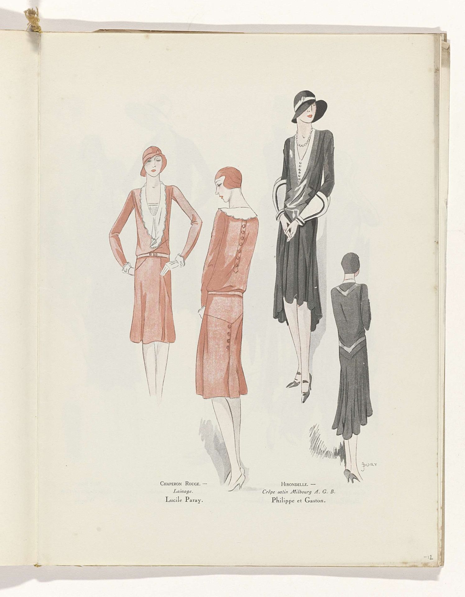 Art - Goût - Beauté, Feuillets de l' élégance féminine, Juin 1929, No. 106, 9e Année, p.12 by J. Dory