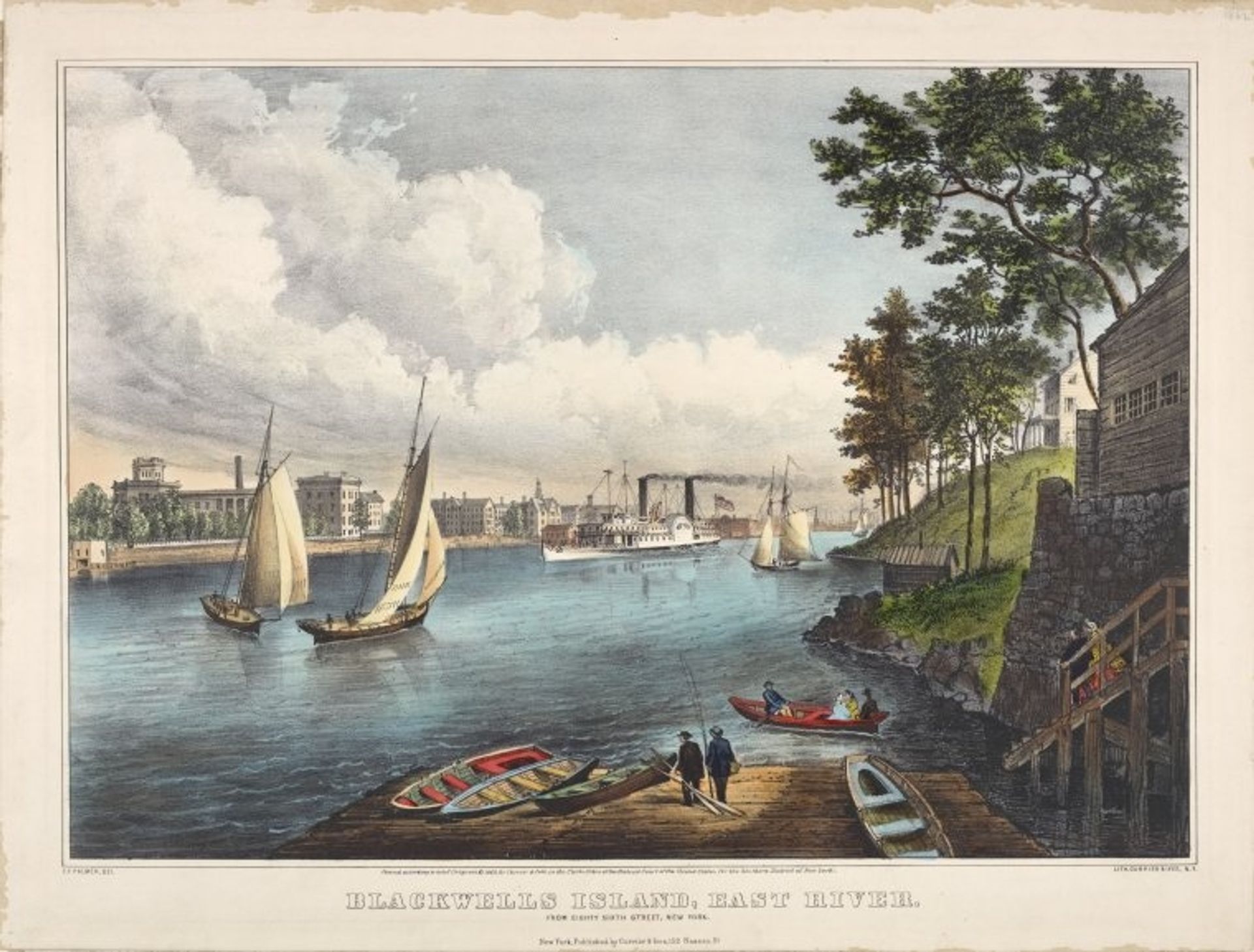 Blackwells Island, East River, From Eighty Sixth Street, New York by Currier and Ives