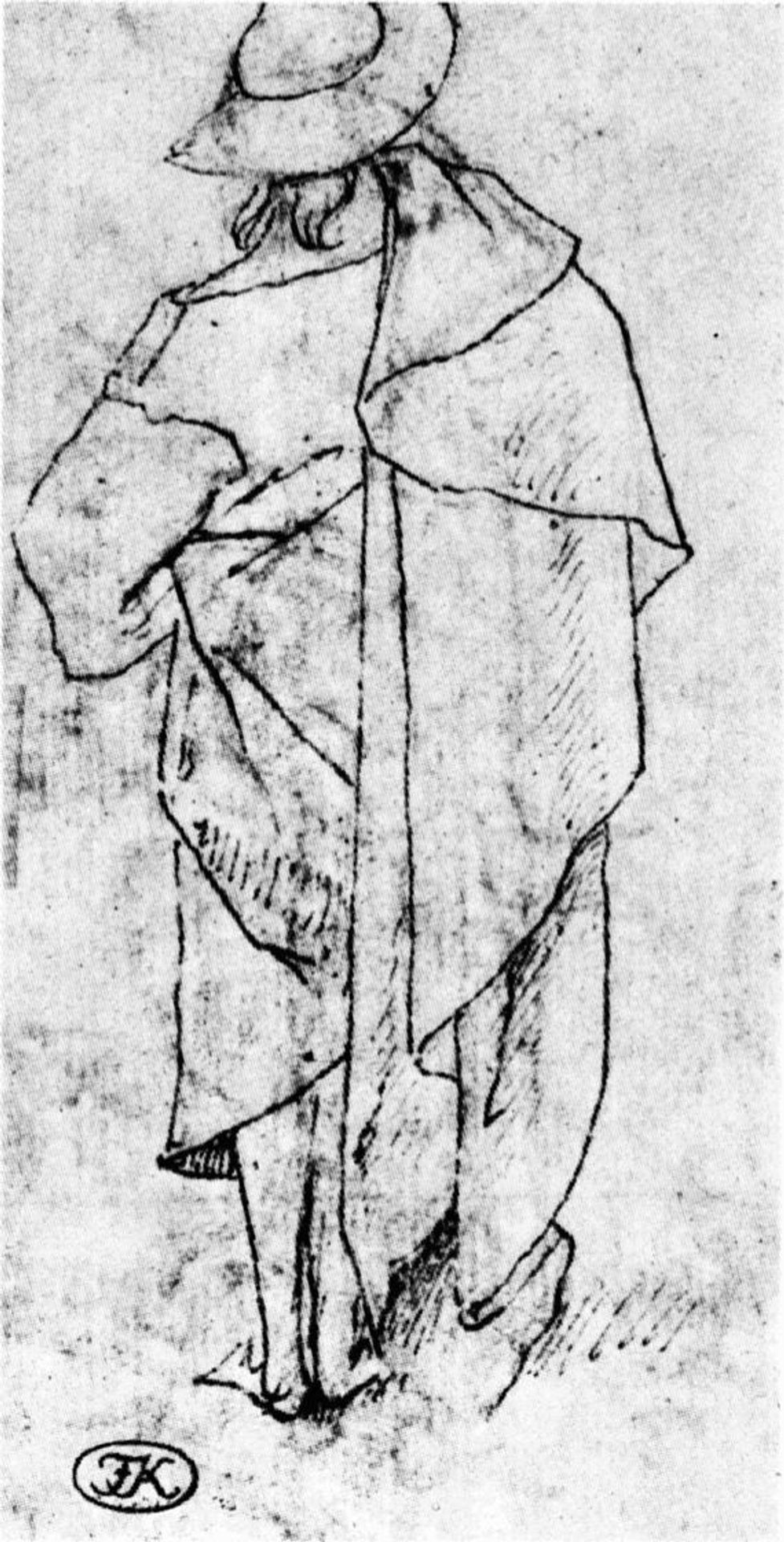 Sketch of a man by Hieronymus Bosch