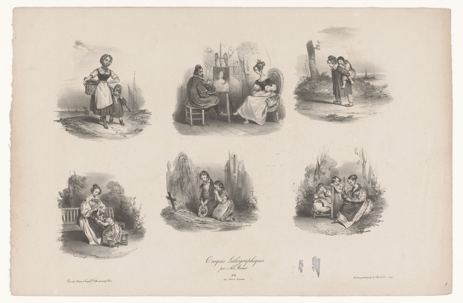 Zes vignetten over het dagelijkse leven by Marie-Alexandre Alophe
