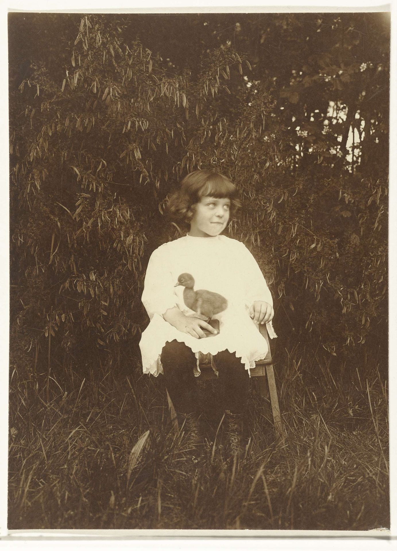 Portret van een meisje met een eend by Richard Tepe