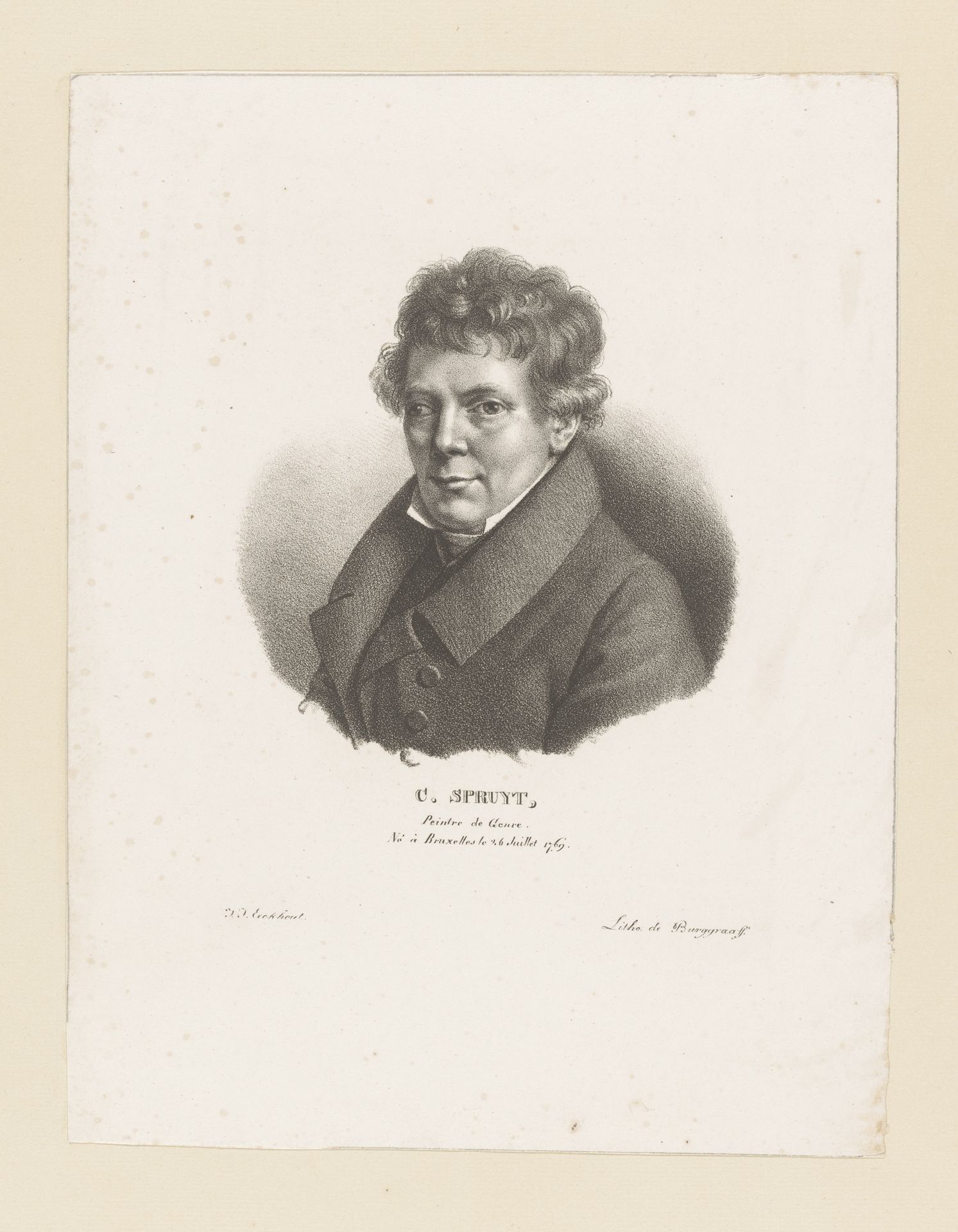 Portret van Charles Spruyt by Guillaume Philidor Van den Burggraaff