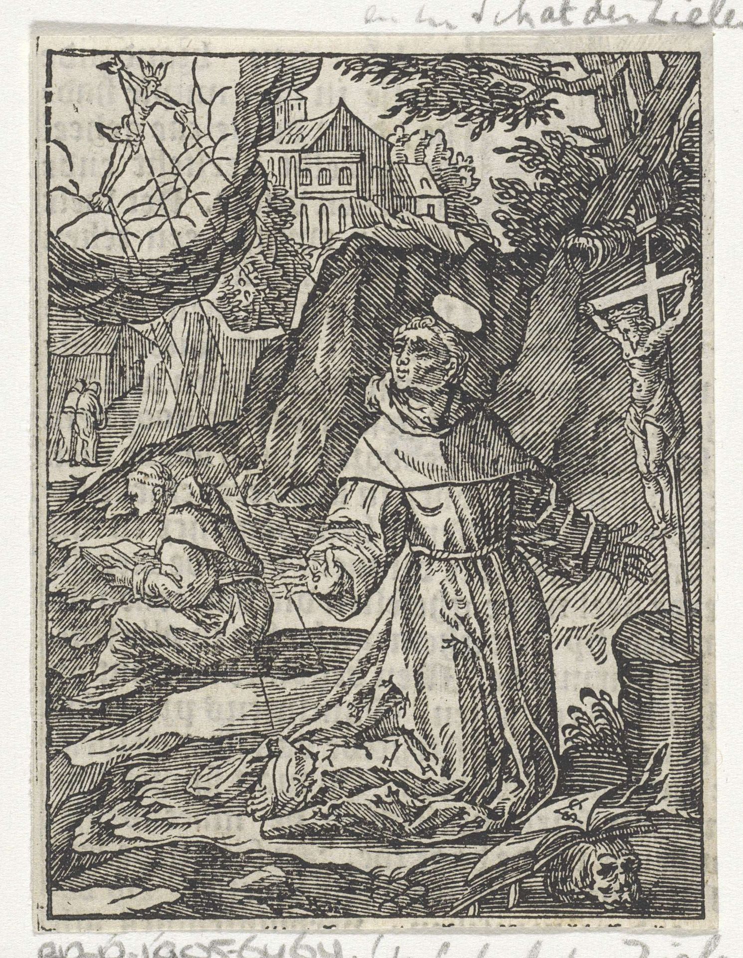Christus verschijnt aan een heilige in gebed by Christoffel van (II) Sichem