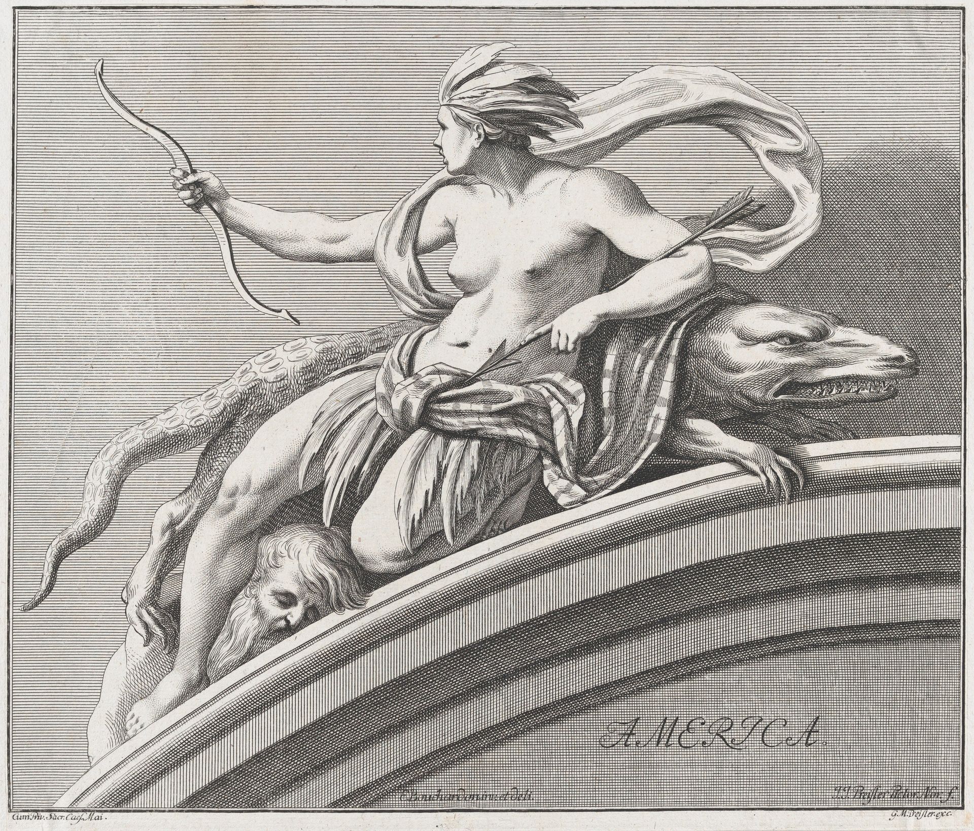 Allegory of America, from the Four Continents by Johann Justin Preissler