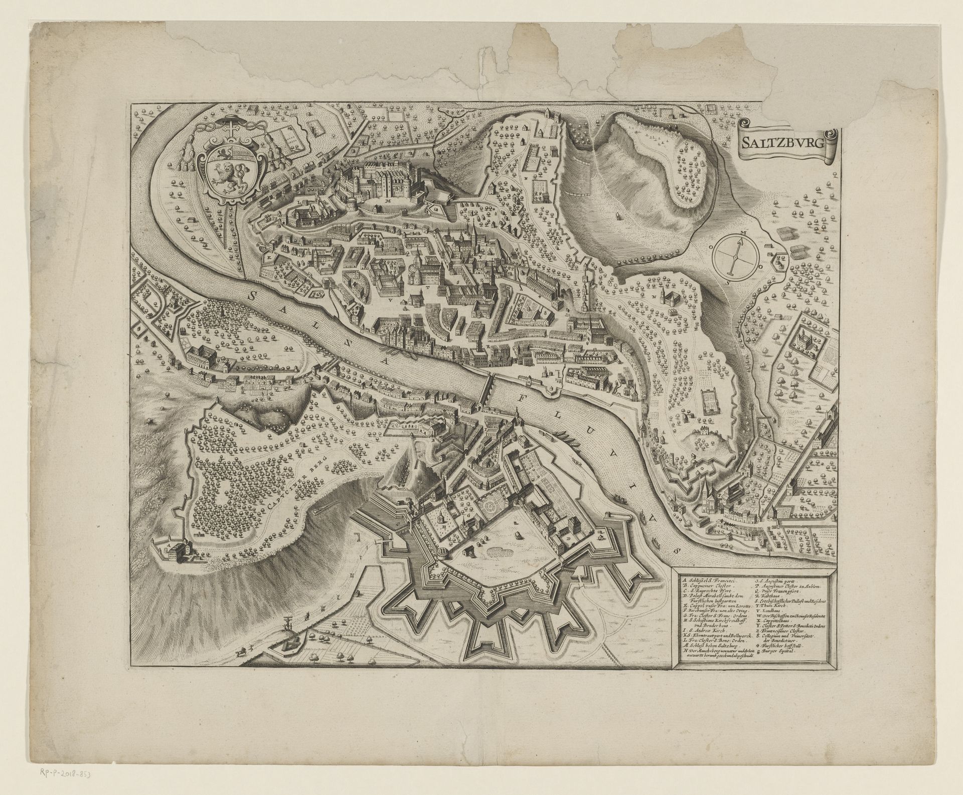 Plattegrond van Salzburg by Anonymous