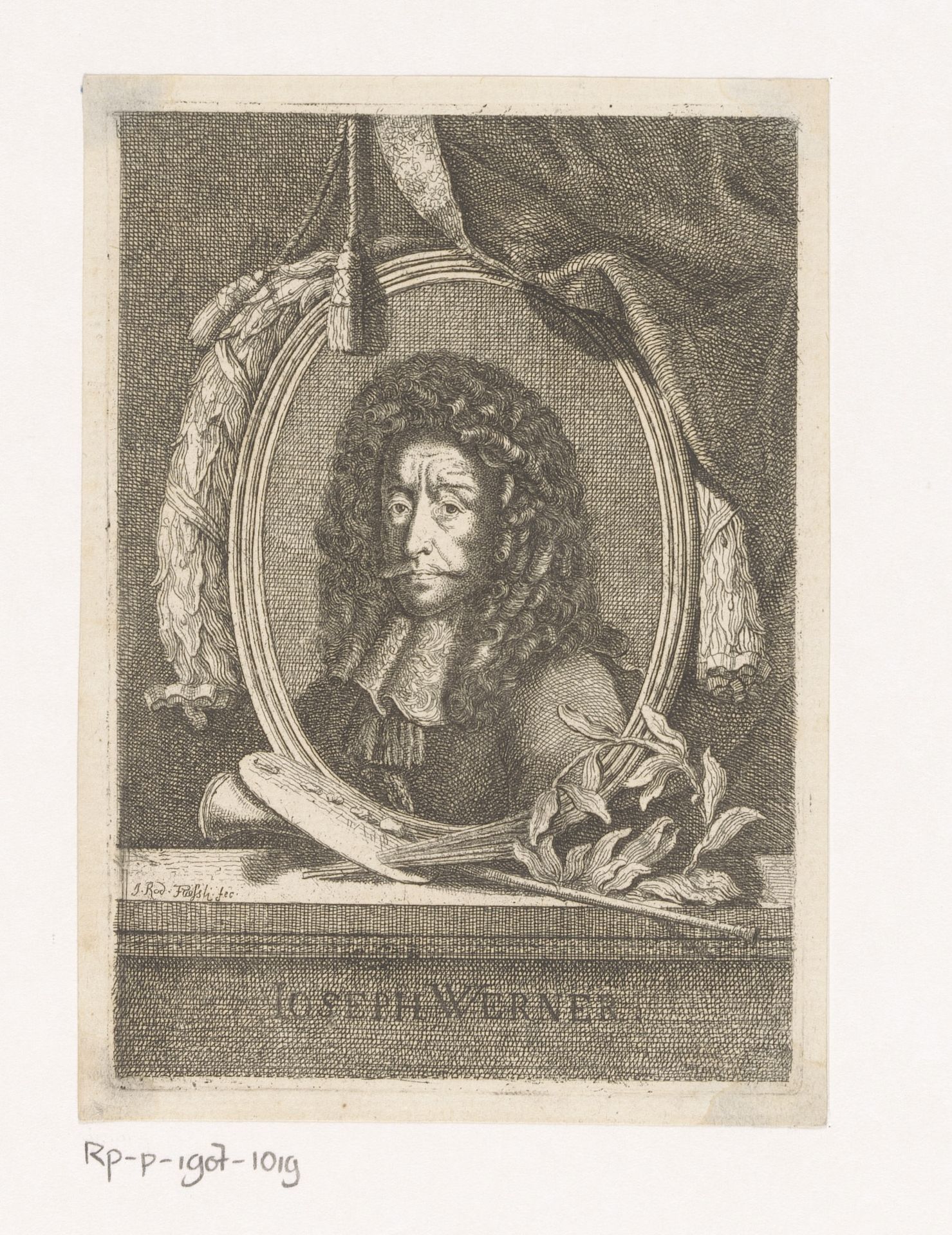 Portret van Joseph Werner by Rudolf Füssli