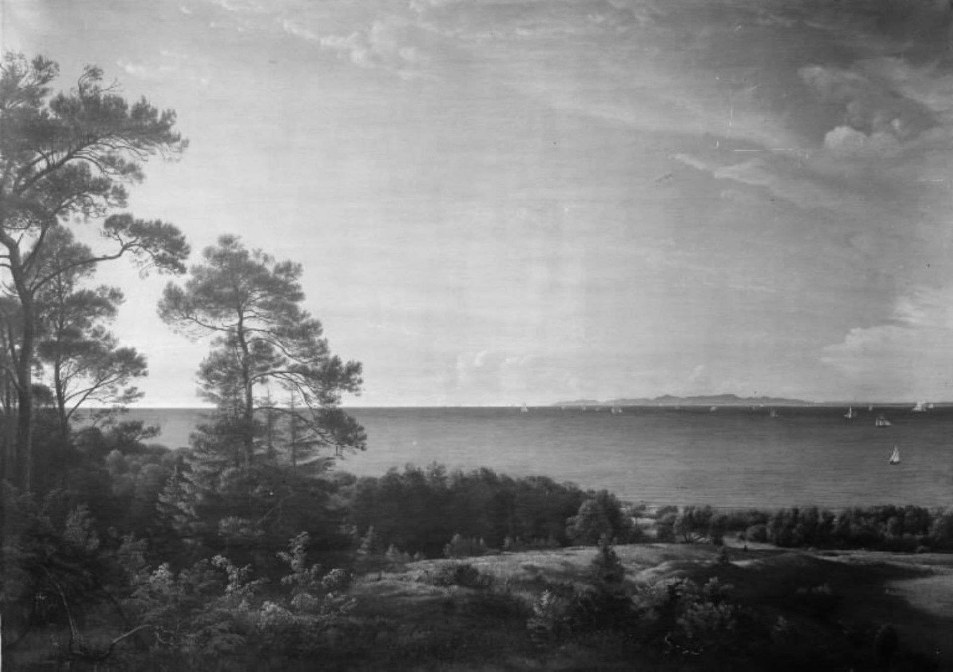 View from the North Coast of Sealand towards Kullen in Sweden. Summer Evening by P.C. Skovgaard