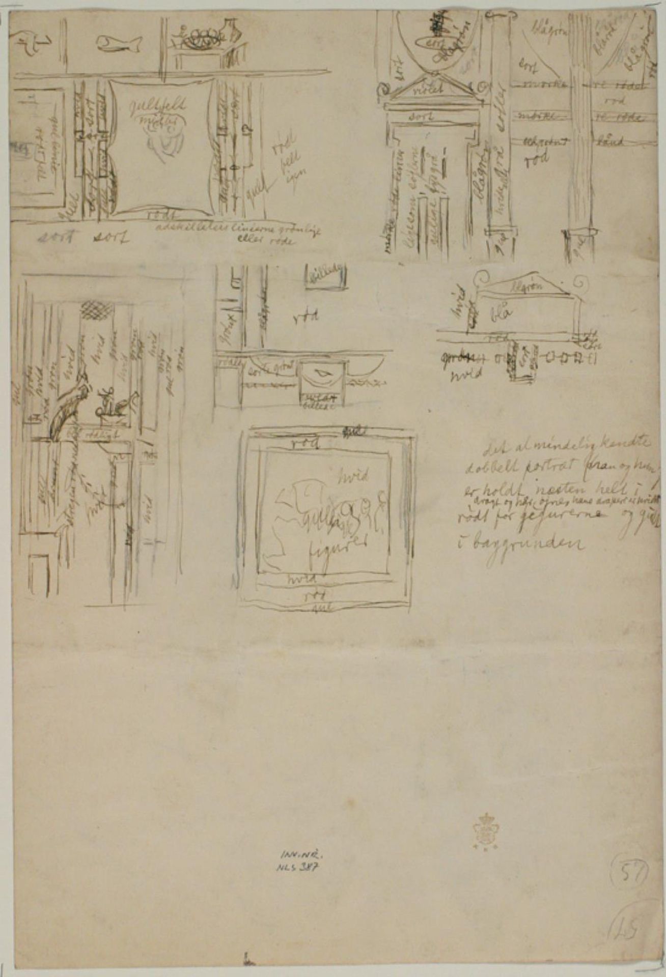 Studier af oldkristne motiver, samt notater. Apolonari in Classe by Niels Larsen Stevns
