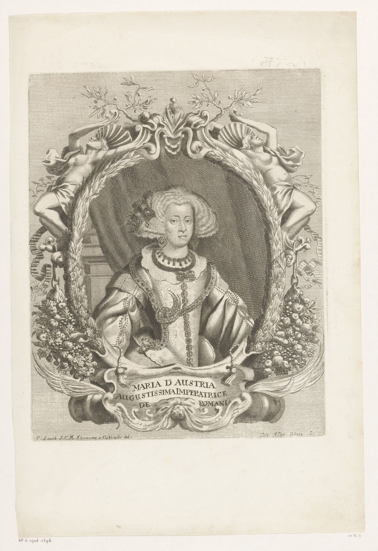 Portret van Maria, keizerin van het Heilige Roomse Rijk by Johann Alexander Böner