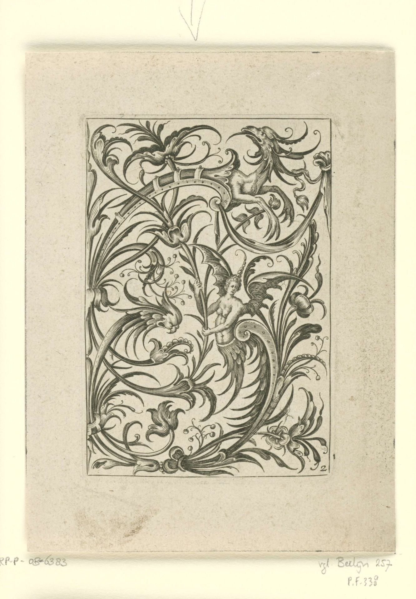 Paneel met bladranken die uitlopen in een vrouwelijk torso by Nicasius Rousseel