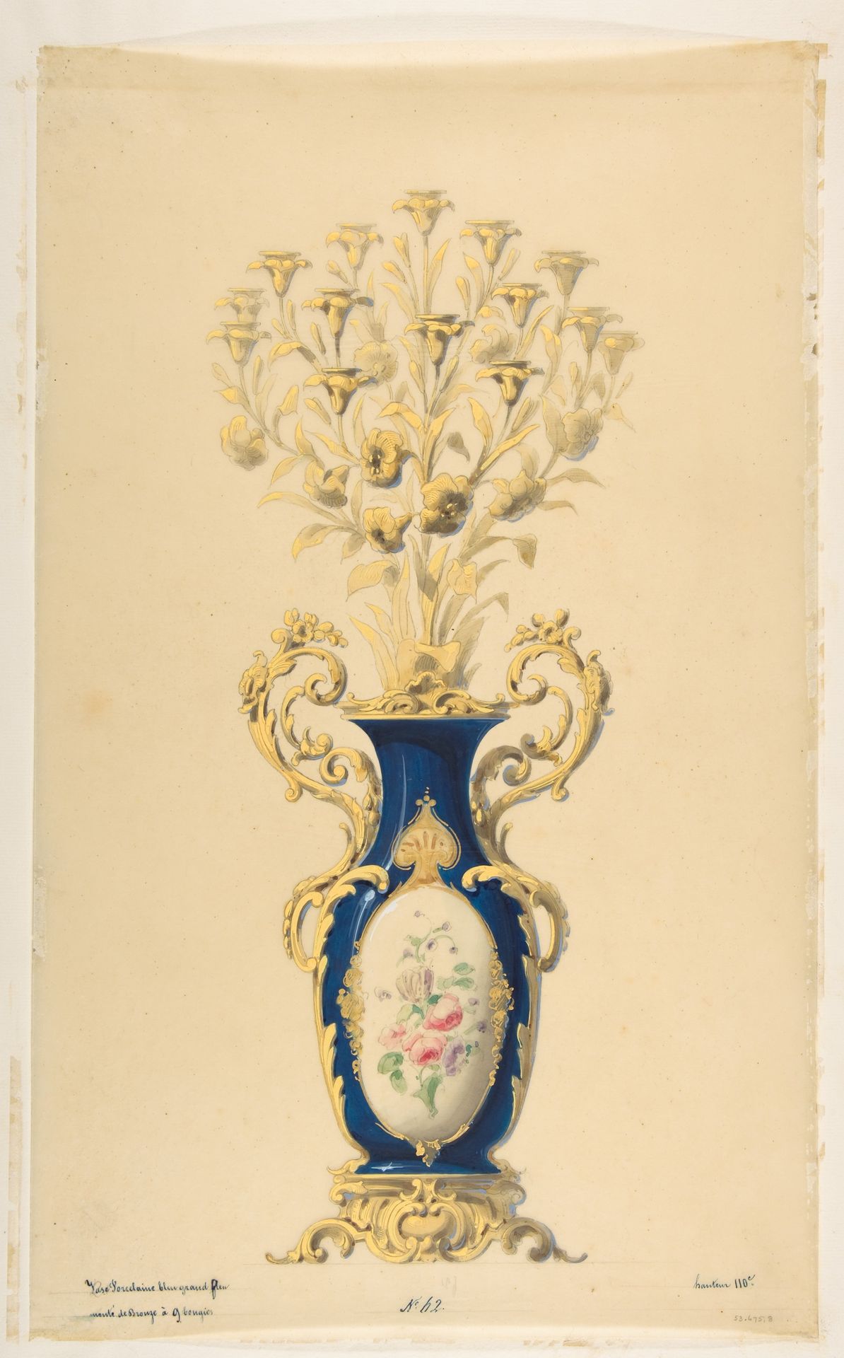 Design for a Porcelain Candelabra with Nine Branches by Anonymous