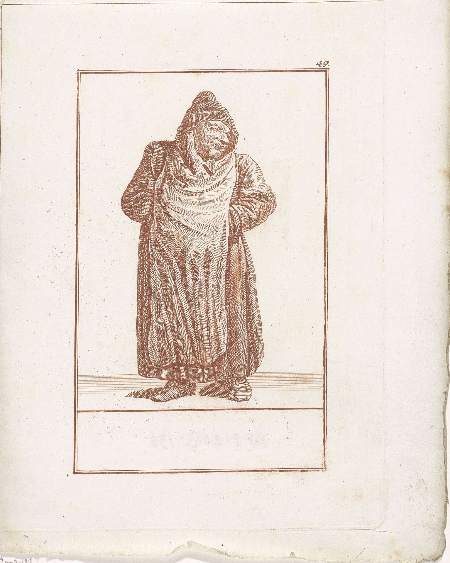 Monnik met voorschoot by Jacob Gole
