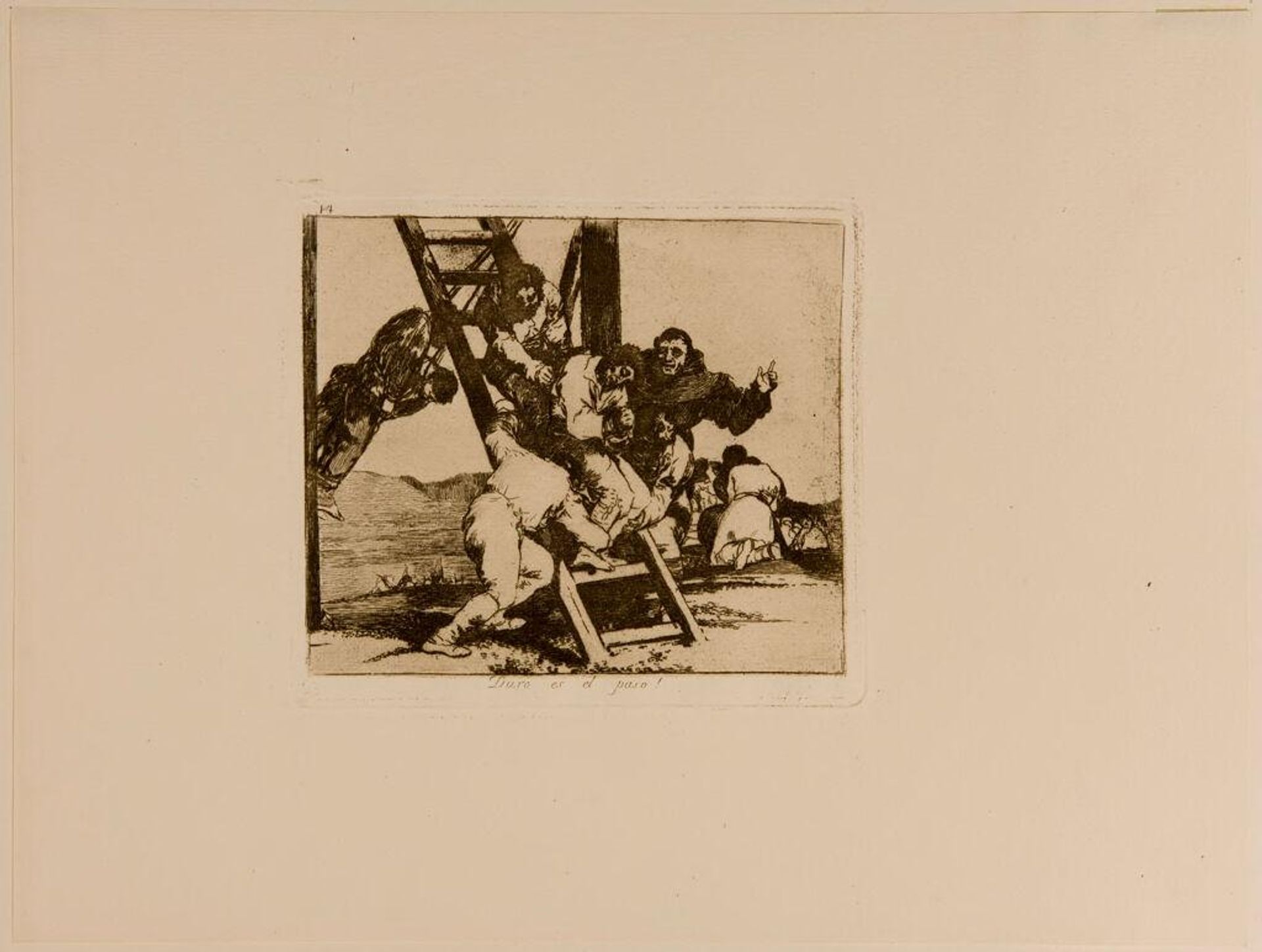 It is a Hard Step! by Francisco JosÃ© de Goya y Lucientes