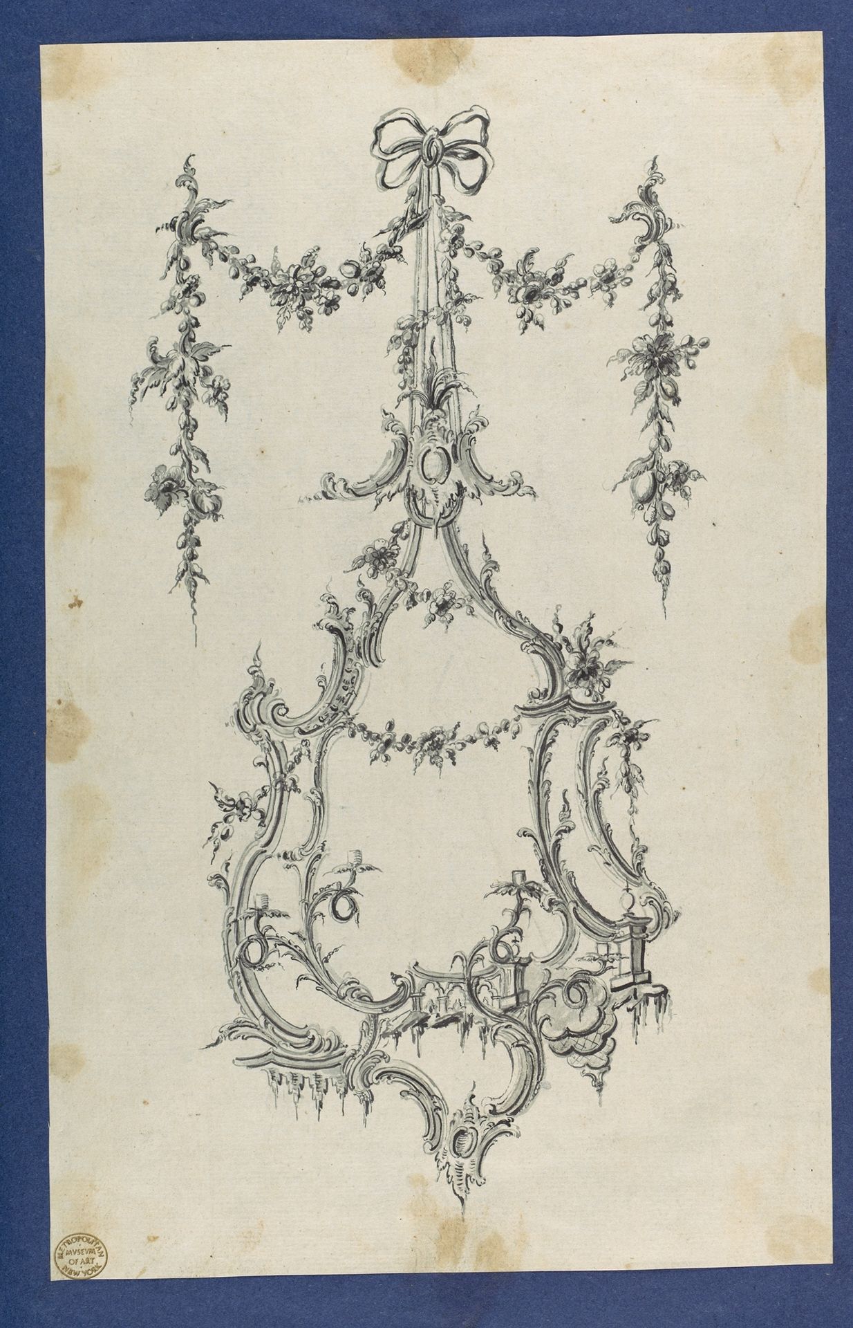 Mirror with Sconces, in Chippendale Drawings, Vol. I by Thomas Chippendale
