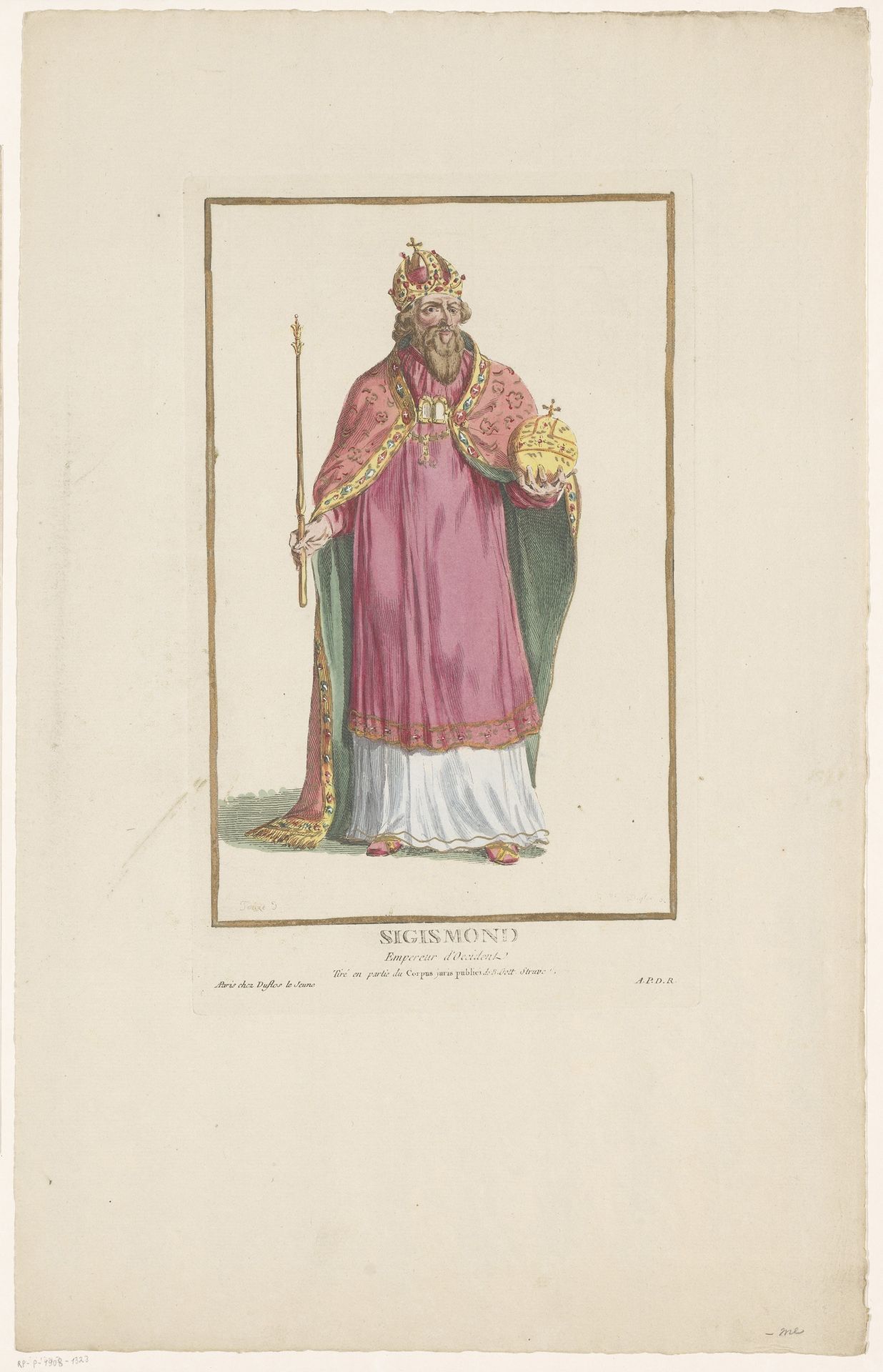 Portret van Keizer Sigismund met scepter en wereldbol by Pierre Duflos