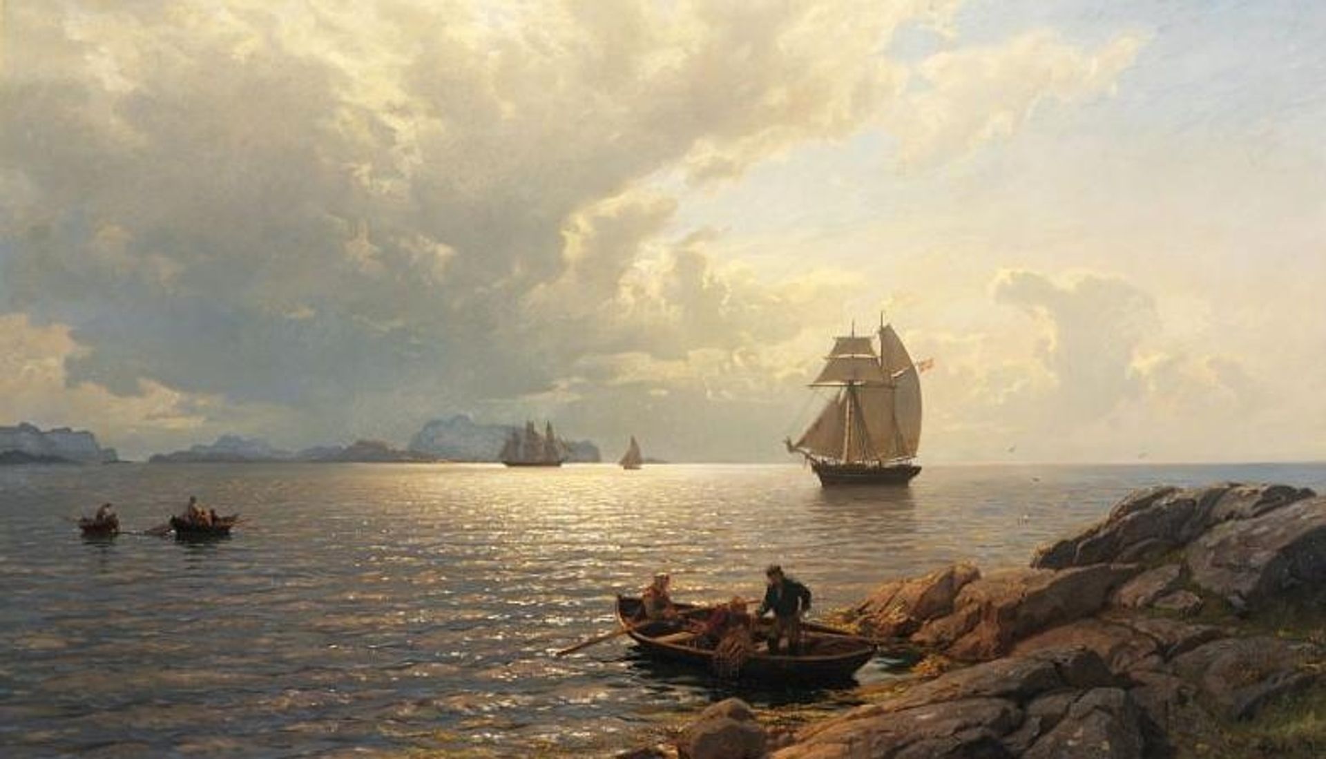 Sailing into the Oslo Fiord by Hans Gude