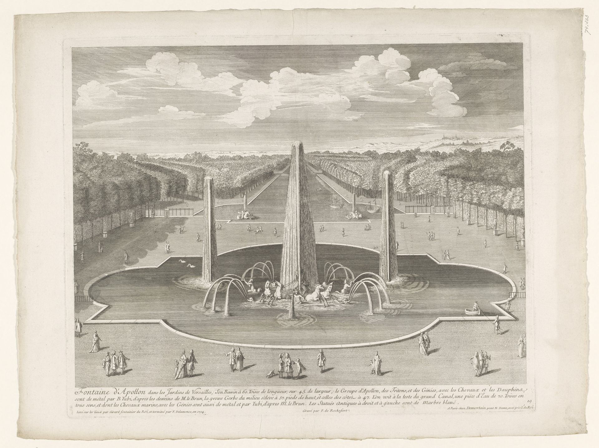 Fontein van Apollo in de tuin van Versailles by Pierre de Rochefort