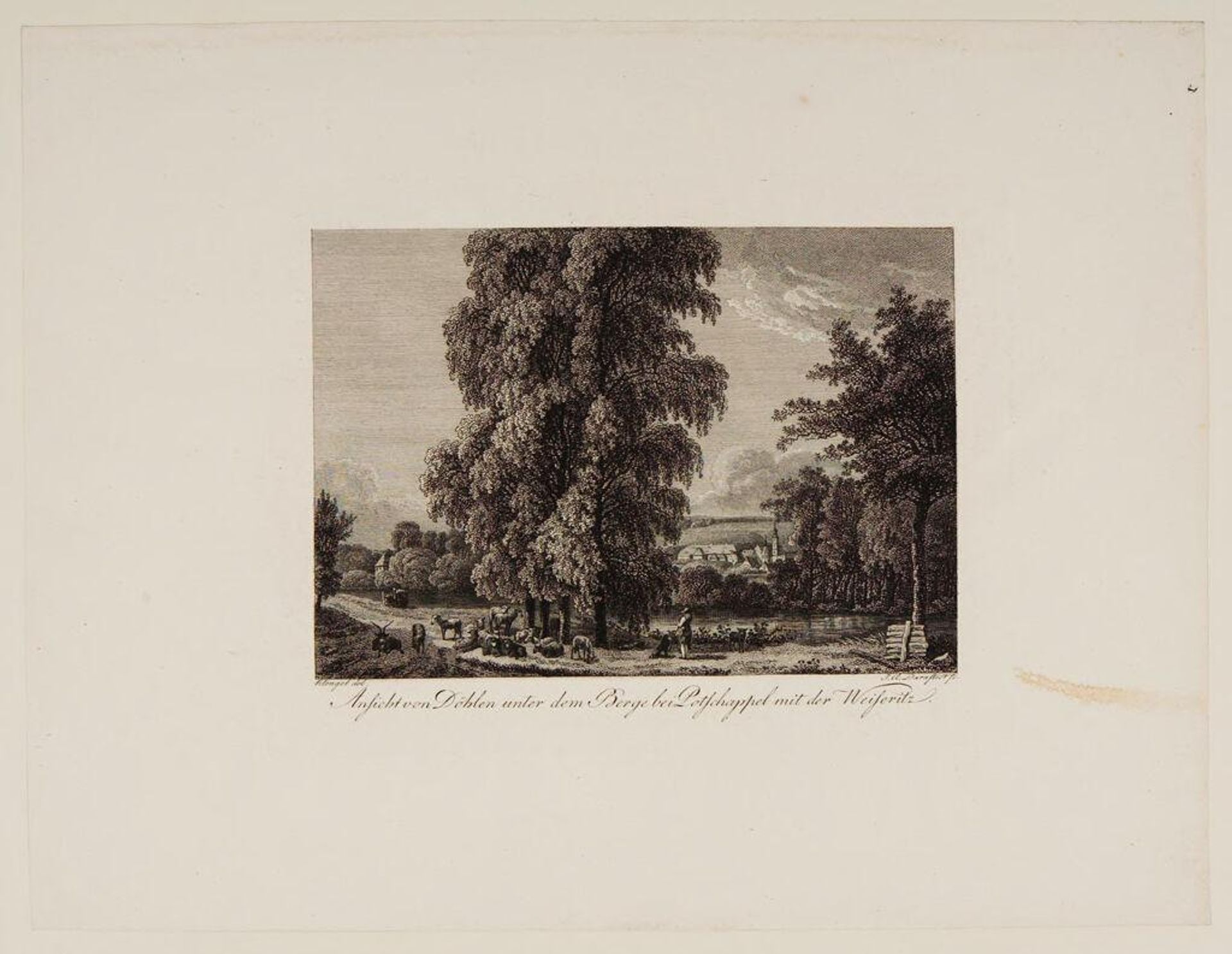 View of DÃ¶hlen near Potschappel by Johann Adolph Darnstedt