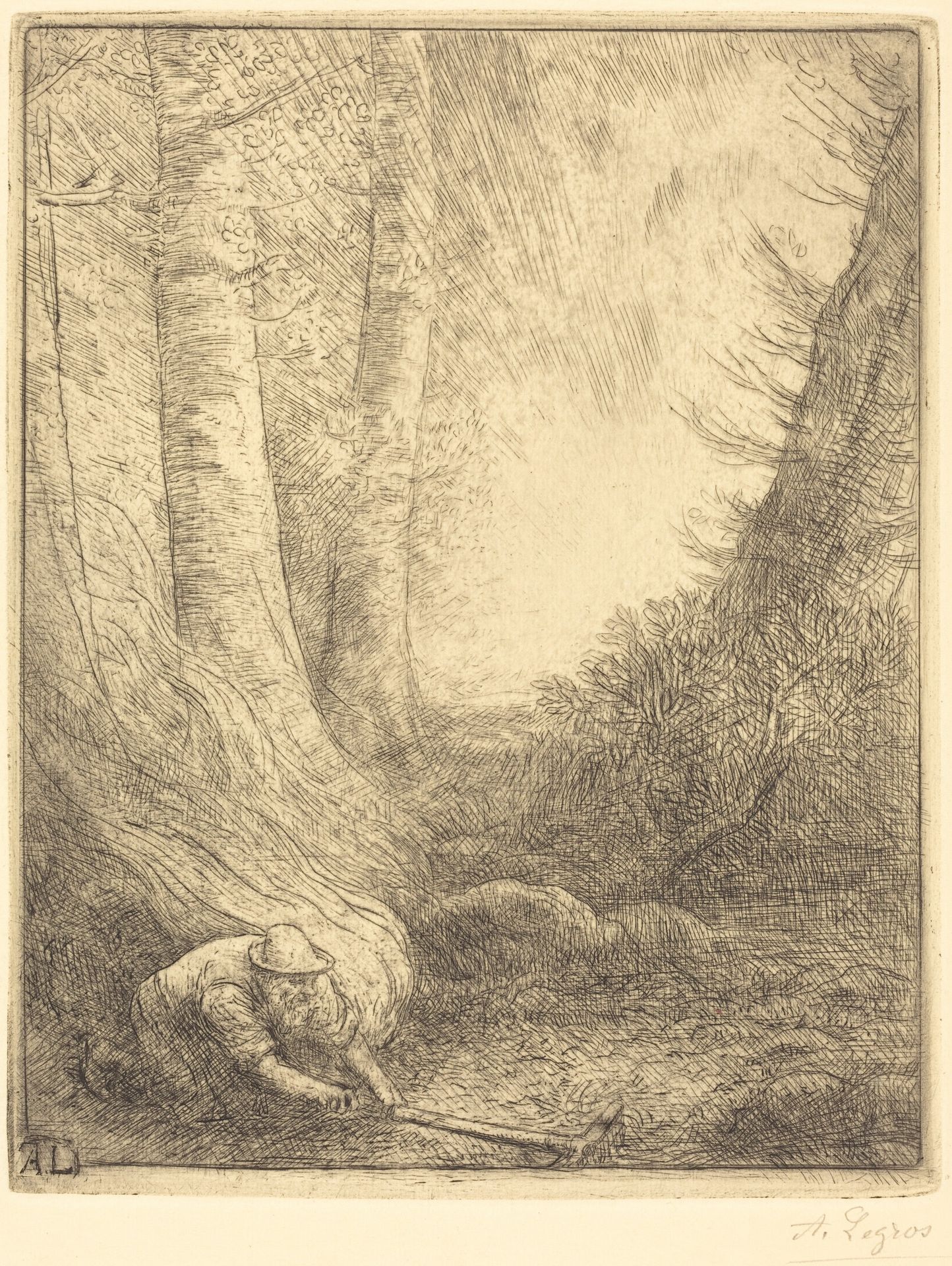 Burning the Grasses (Le bruleur d'herbes) by Alphonse Legros