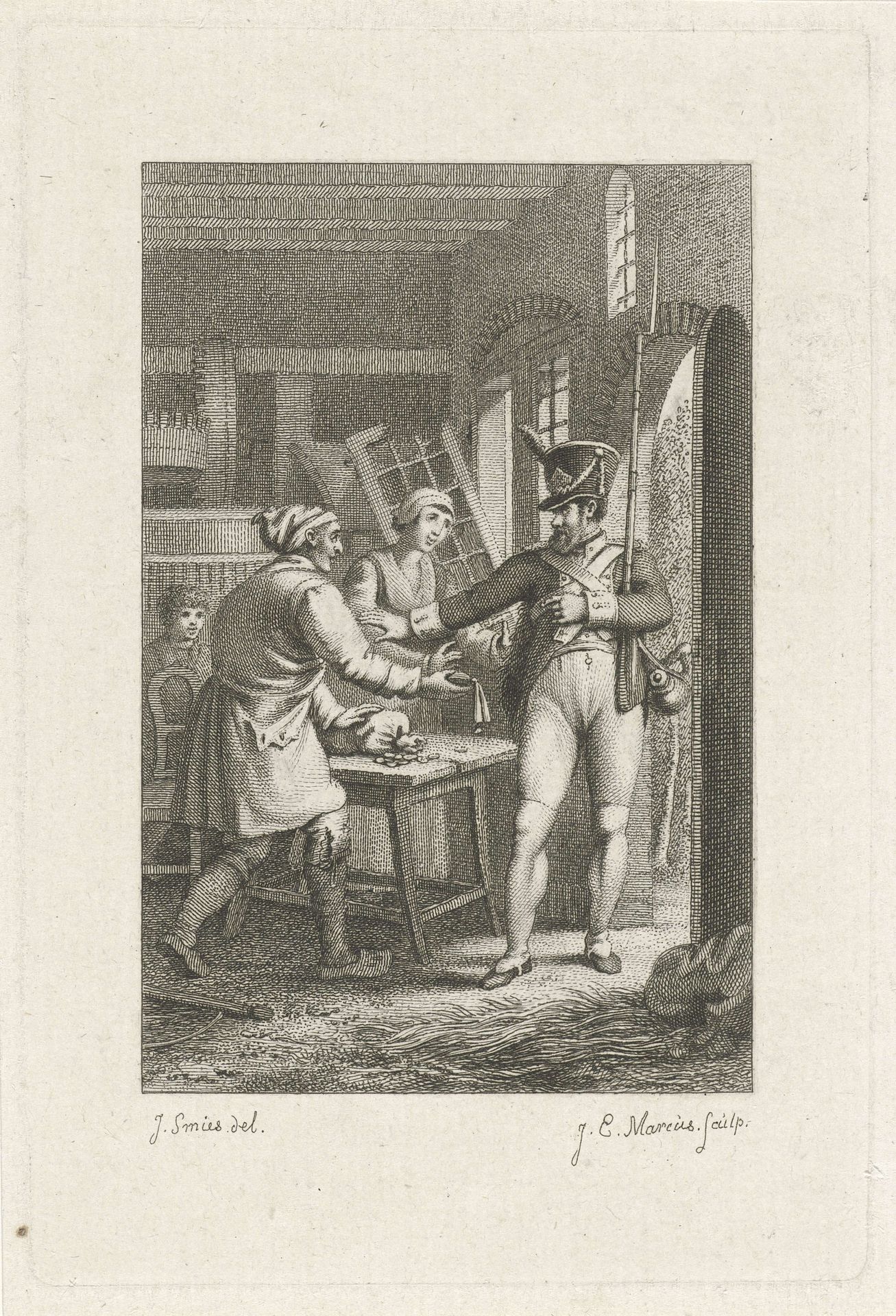 Soldaat in een molenaarswoning by Jacob Ernst Marcus