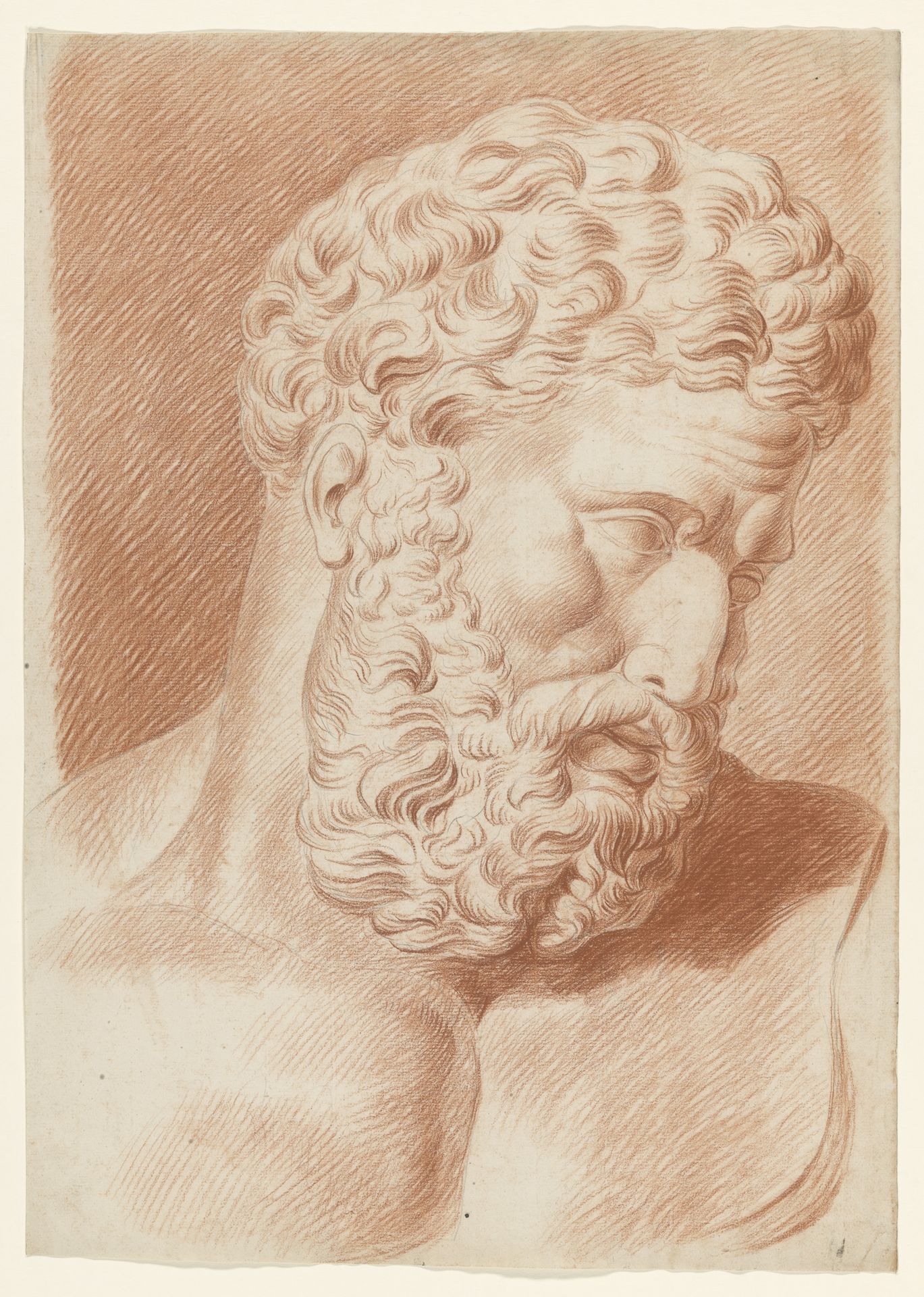 Academiestudie: gipsbeeld van man met baard by Johannes Tavenraat