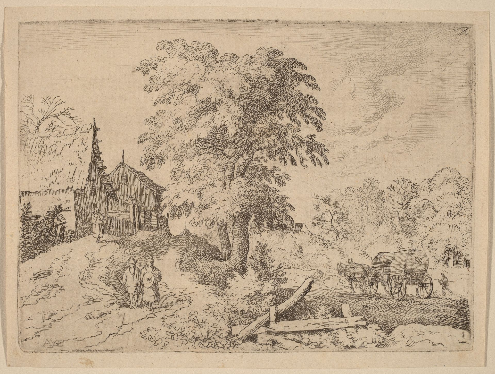 Cart with Two Draft Horses by Allart van Everdingen