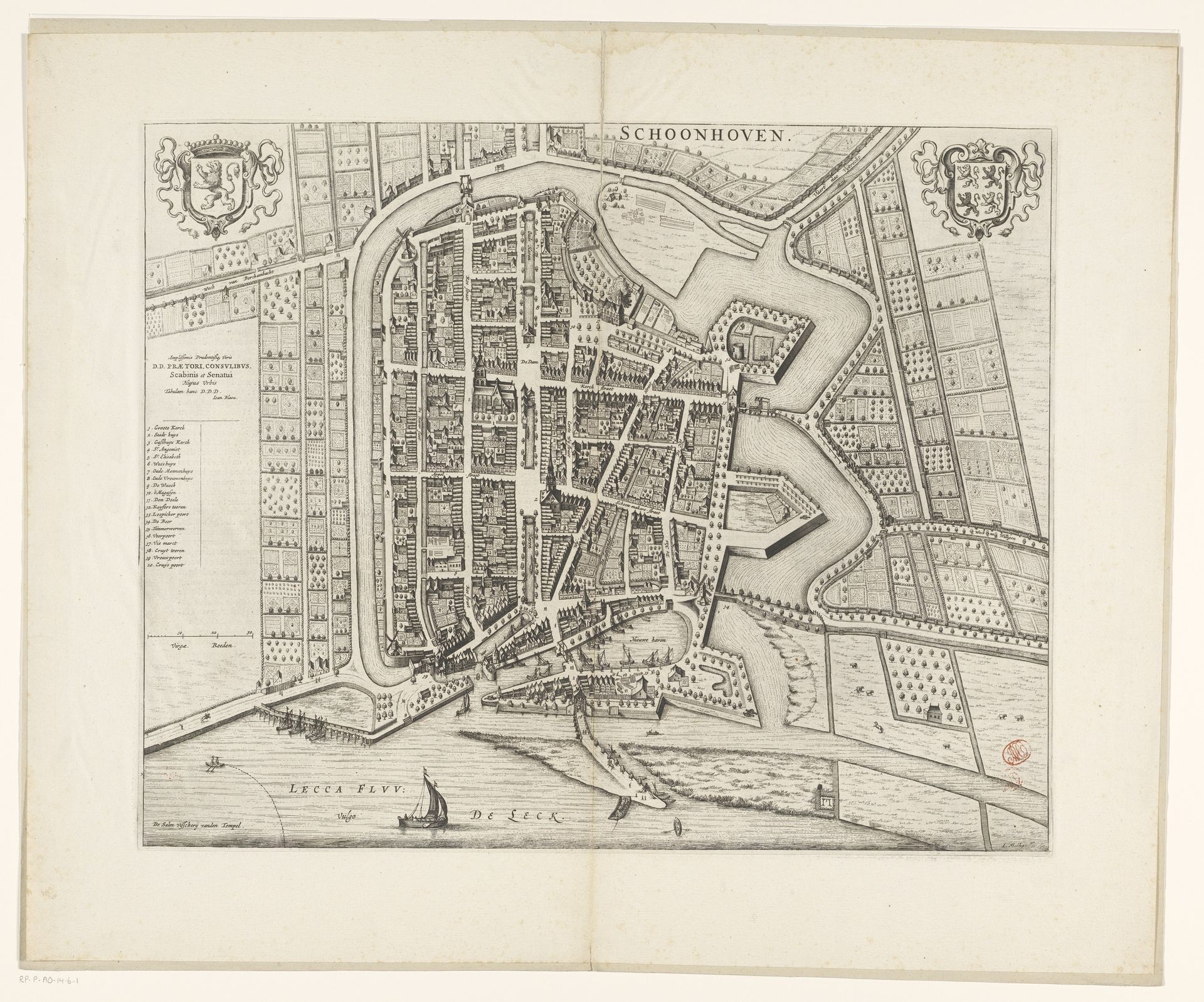 Plattegrond van Schoonhoven by Julius Milheuser