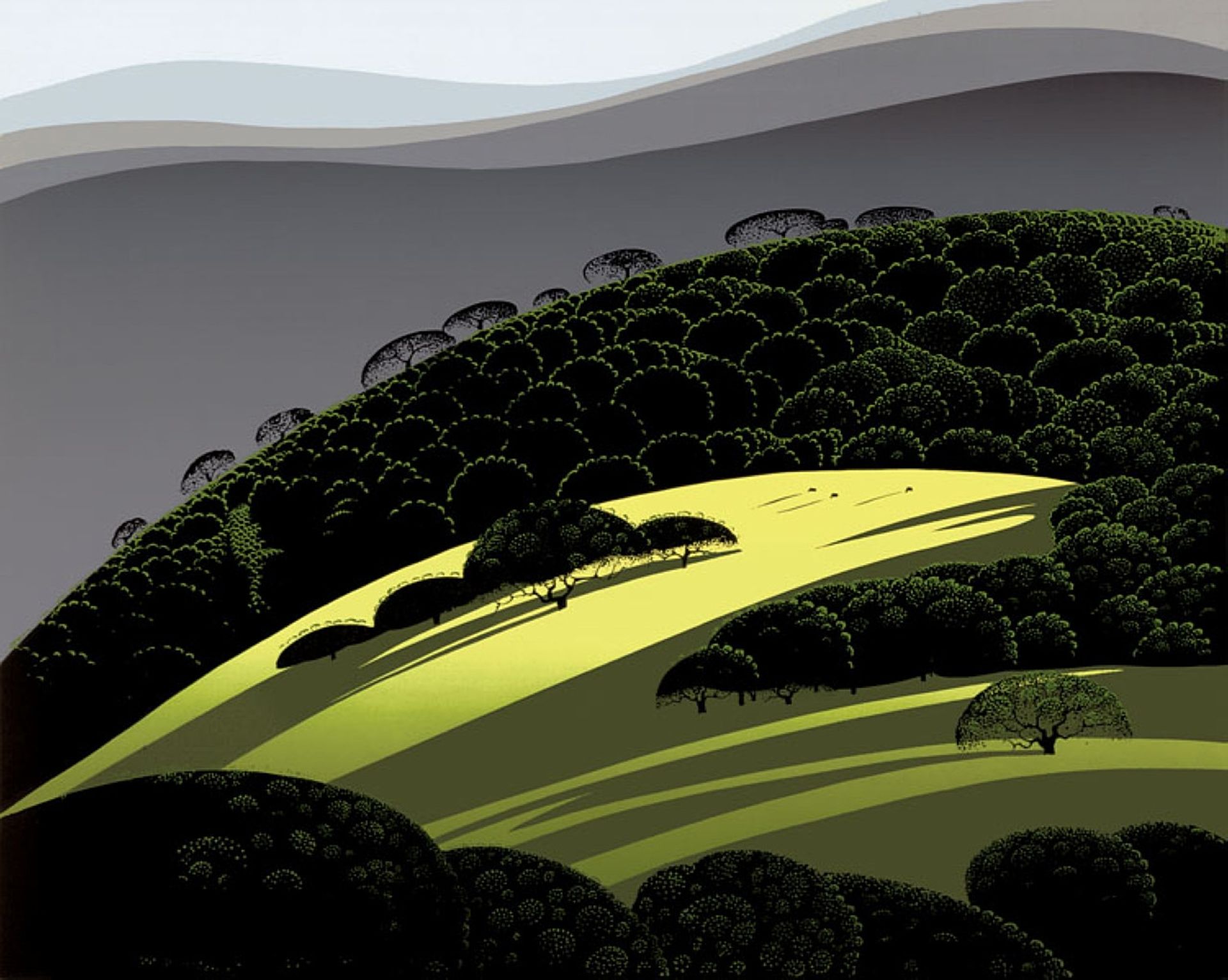 Santa Ynez Foothills by Eyvind Earle