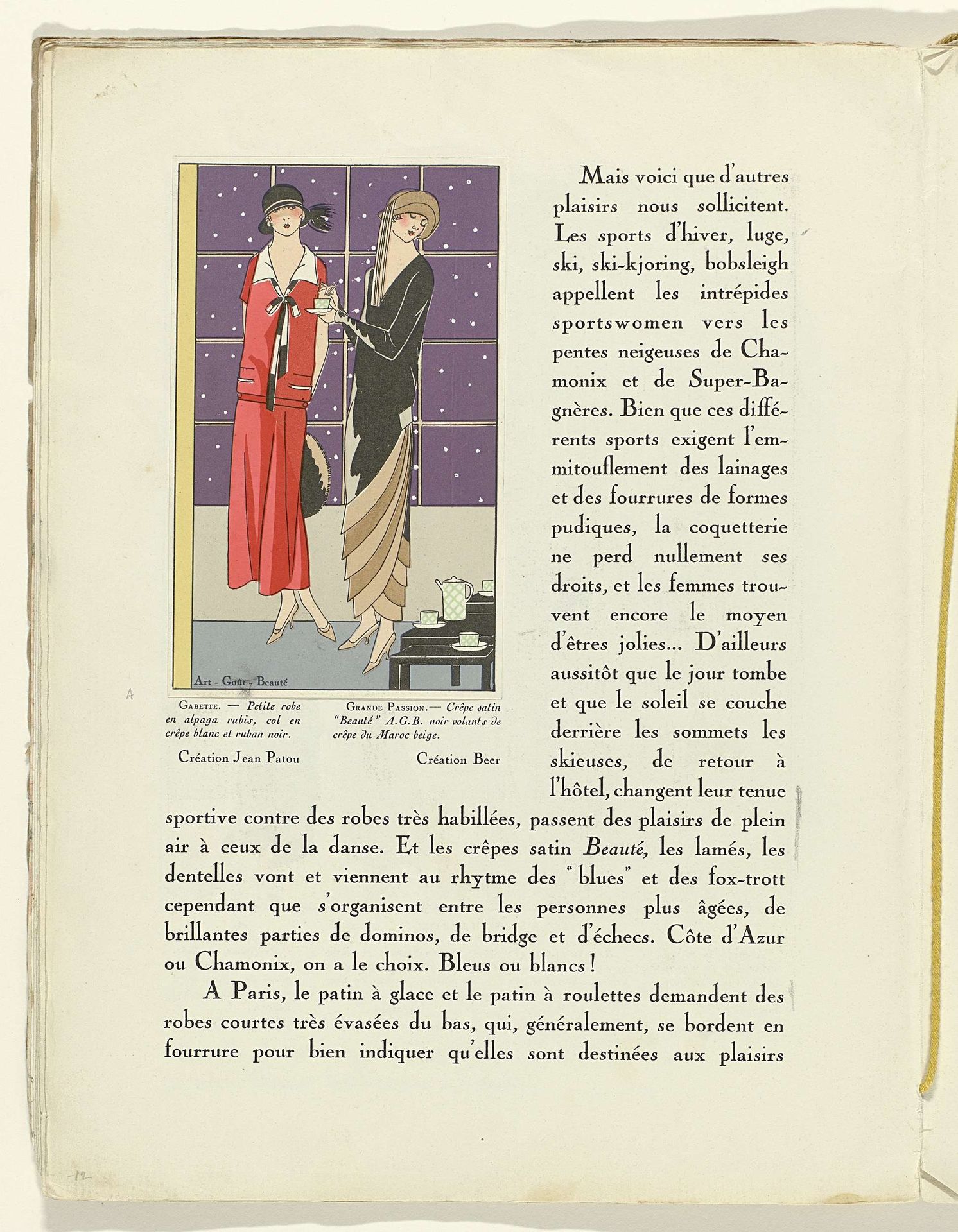 Art - Goût - Beauté, Feuillets de l' élégance féminine, Janvier 1924, No. 41, 4e Année, p. 12 by Anonymous