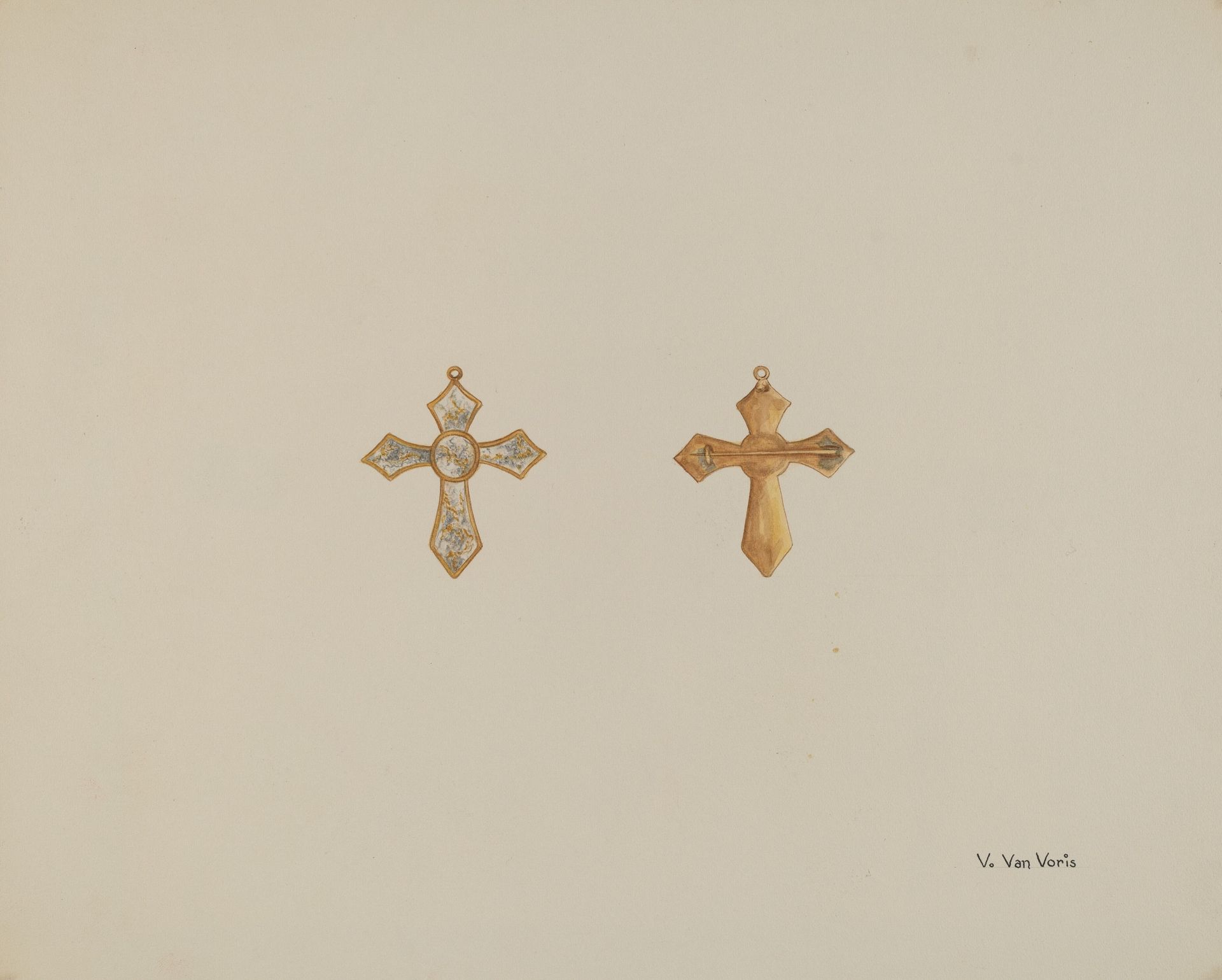 Cross-shaped Pin by Vera Van Voris