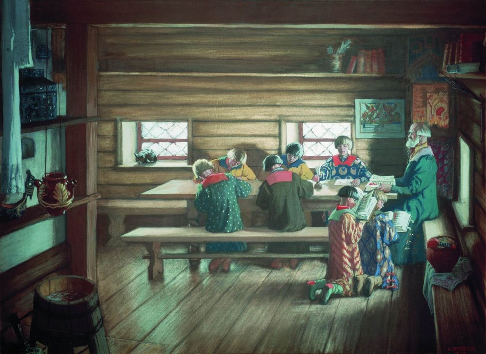 School in Moscow Russia by Boris Kustodiev