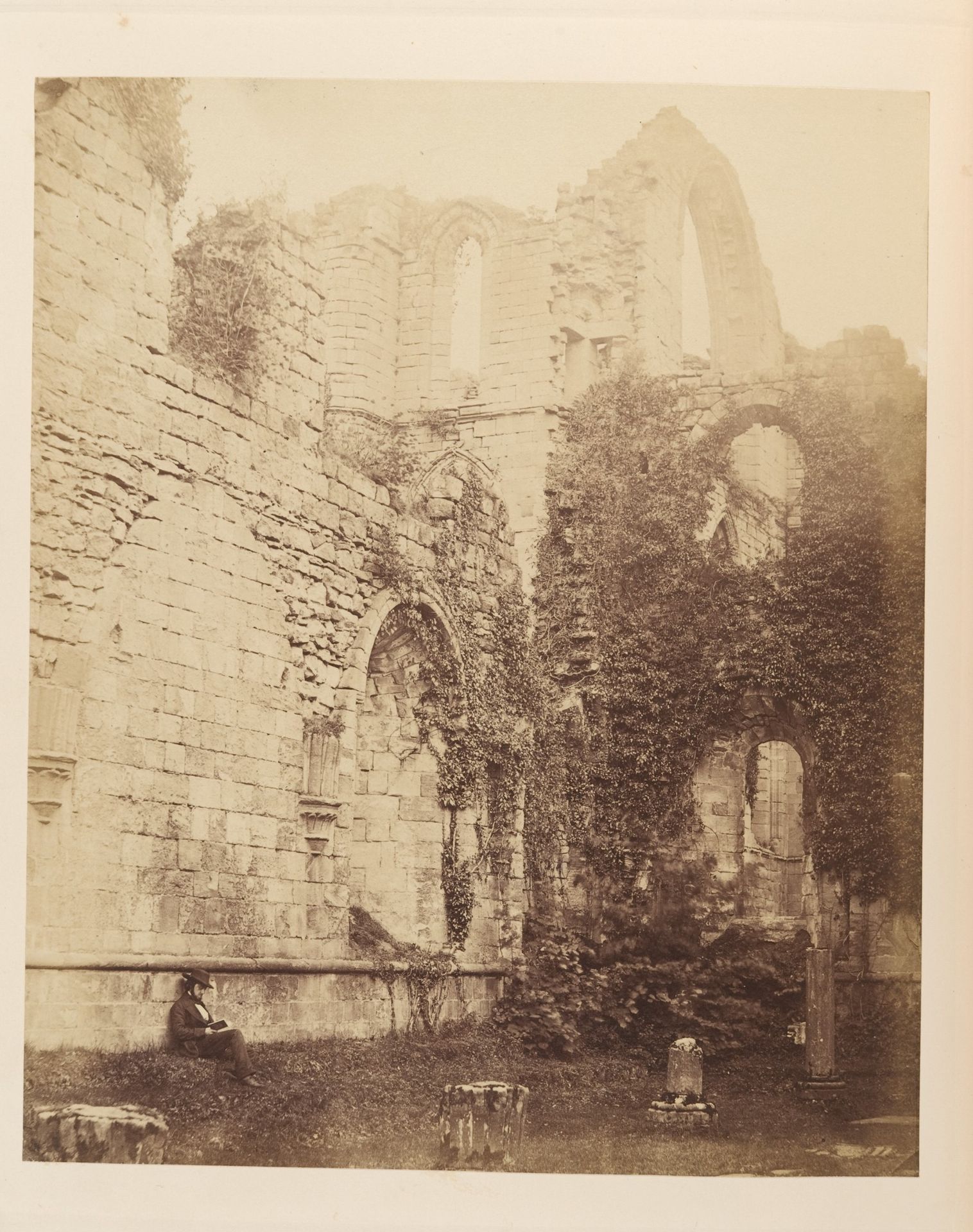 Fountains Abbey.  Interior of Chapter House by Joseph Cundall
