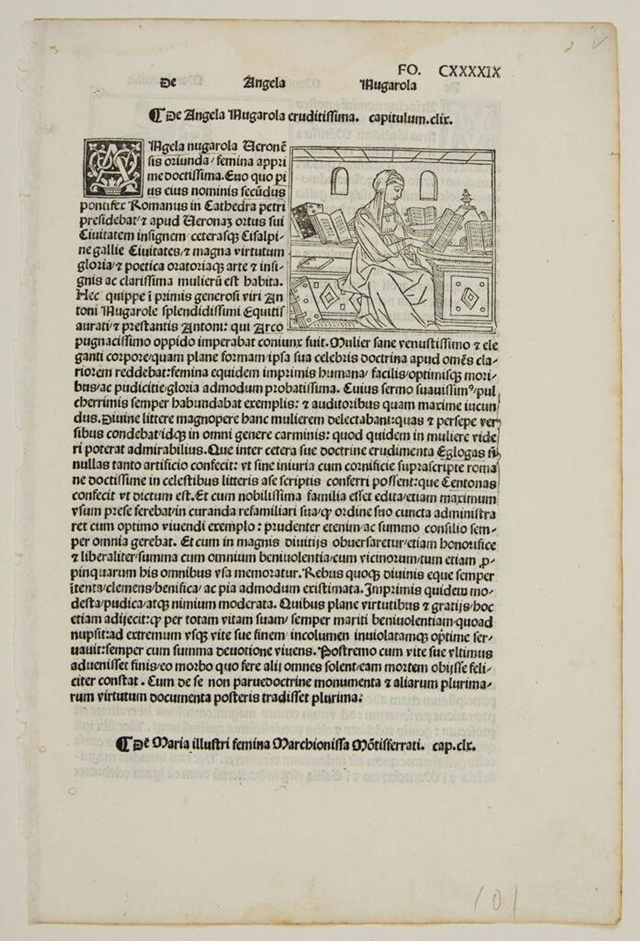 The Poet Angela Nogarola (fol. CXXXXIX r) by Anonymous