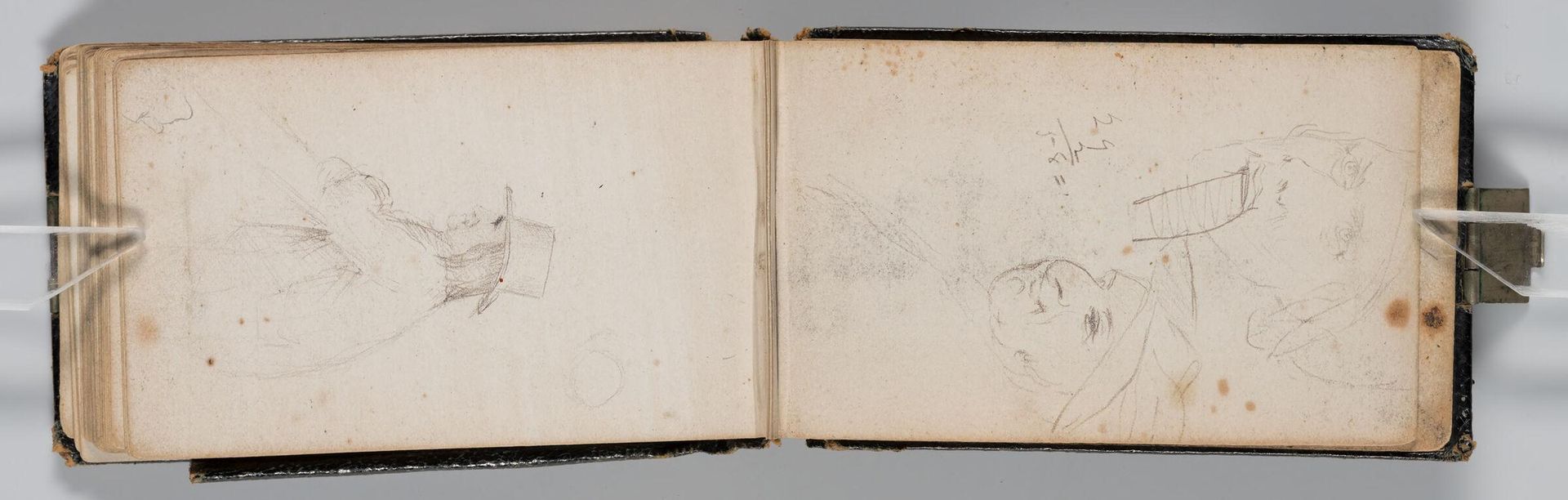 Two Heads; verso: Study of a Man by Sanford Robinson Gifford