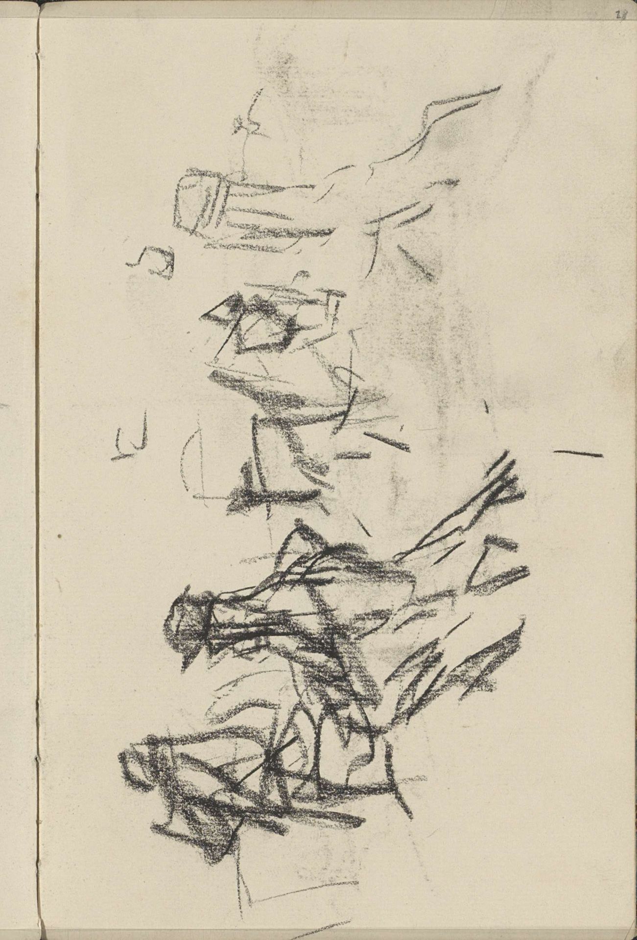 Studieblad, onder andere met figuren by George Hendrik Breitner