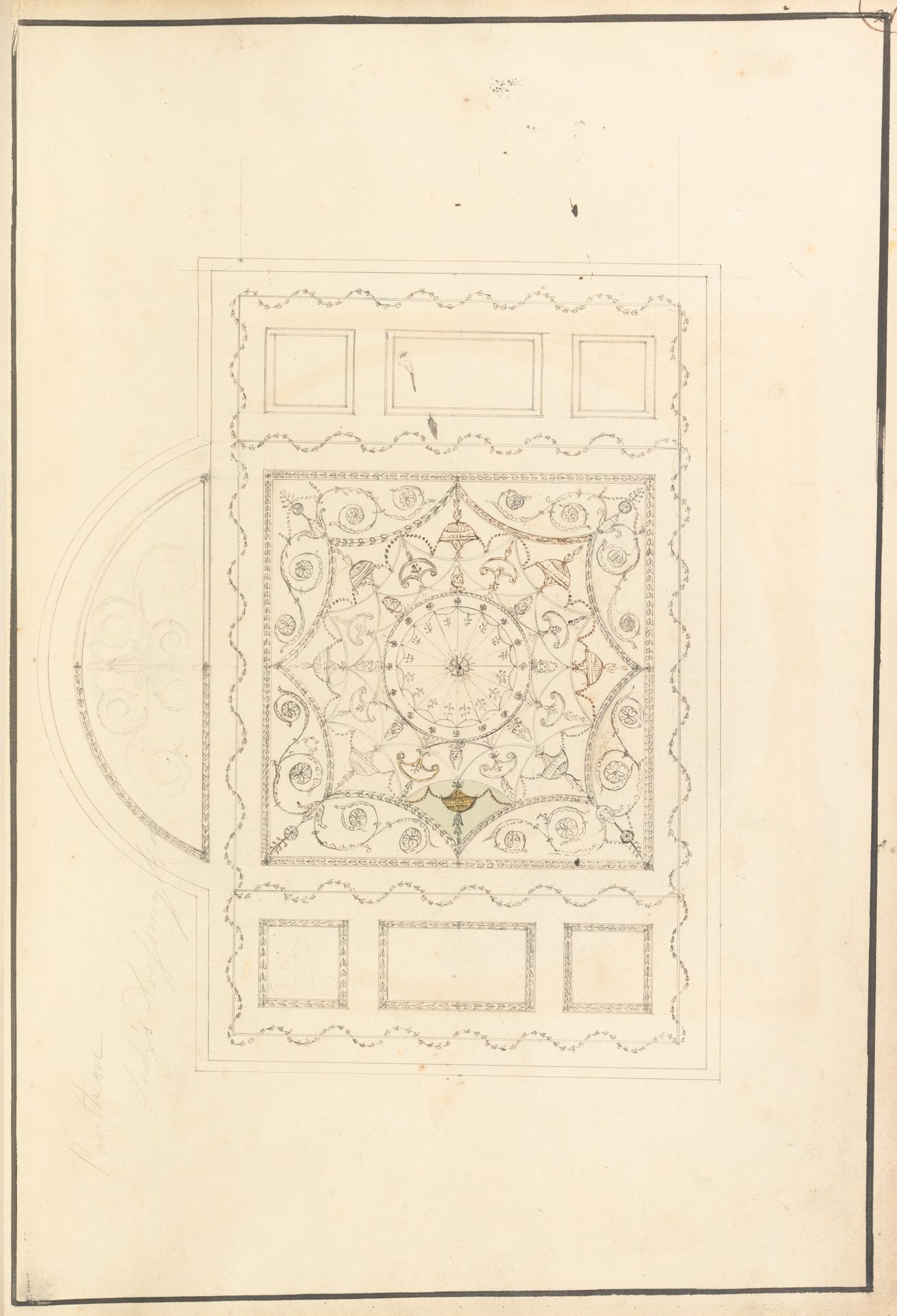 Design for Ceiling of Ladies' Dressing Room at the Pantheon, Oxford Street, London by James Wyatt