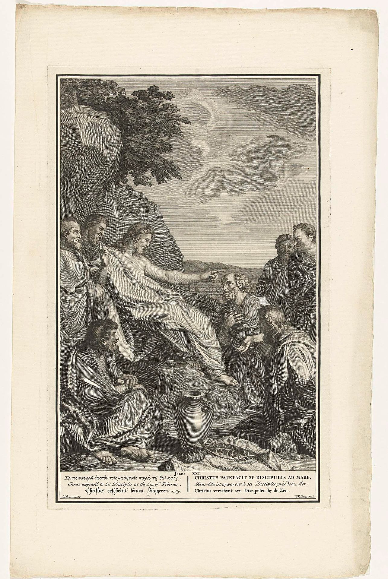 Christus verschijnt bij het Meer van Galilea by Jacob Folkema