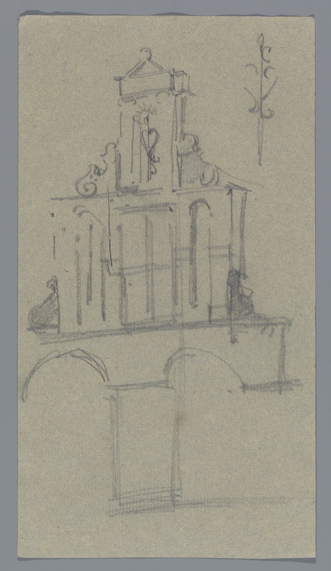 Barokgevel, mogelijk van een kerk by George Hendrik Breitner