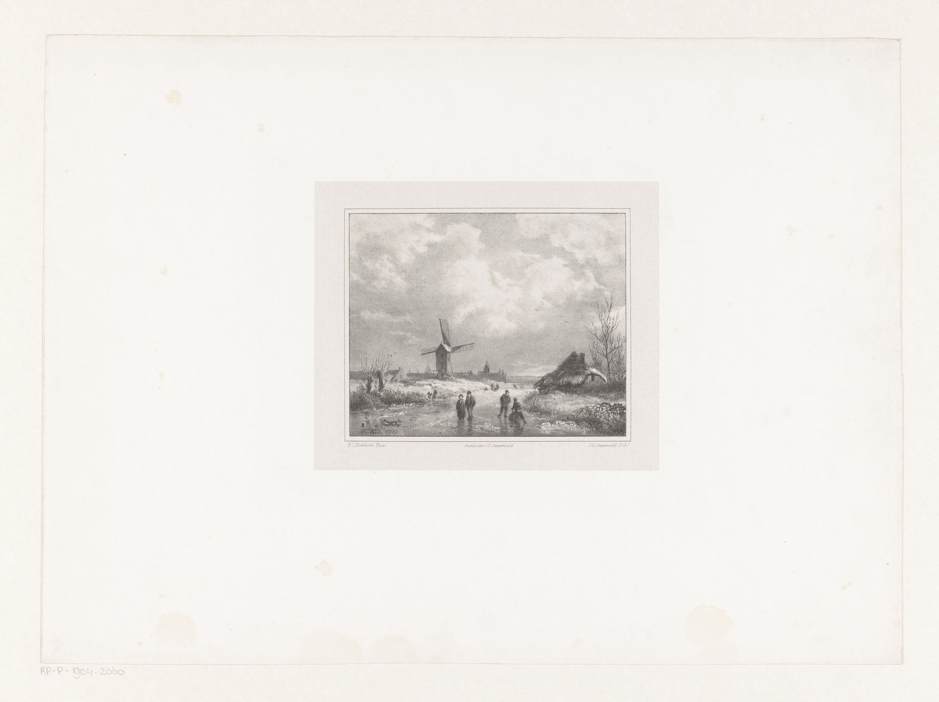 Boerderij bij bevroren vaart by Jan Dam Steuerwald