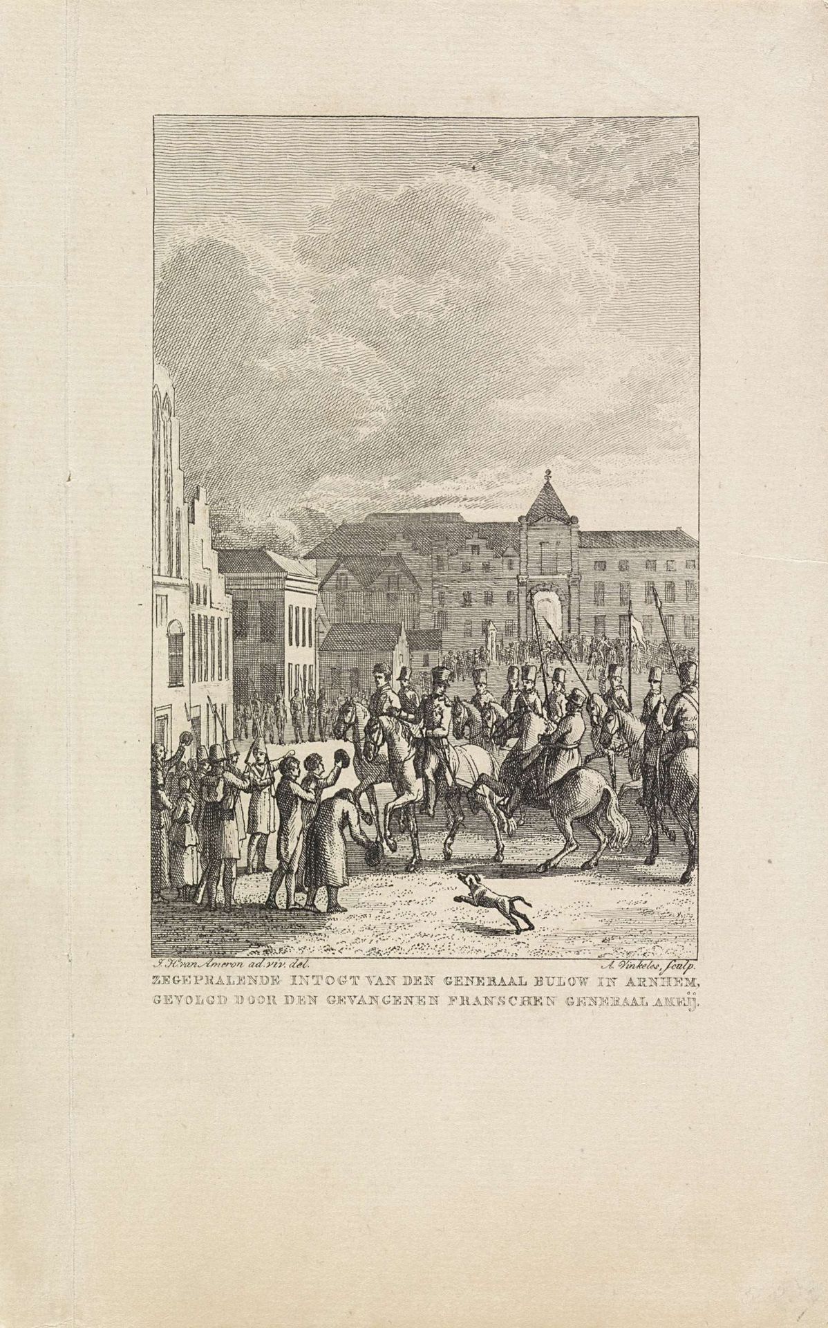 Intocht van generaal Bülow in Arnhem, 1813 by Abraham Vinkeles
