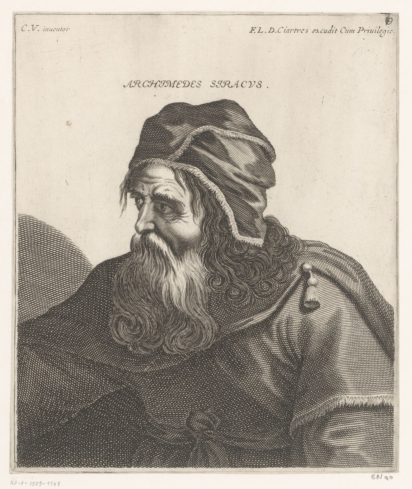Portret van Archimedes by Jerôme David