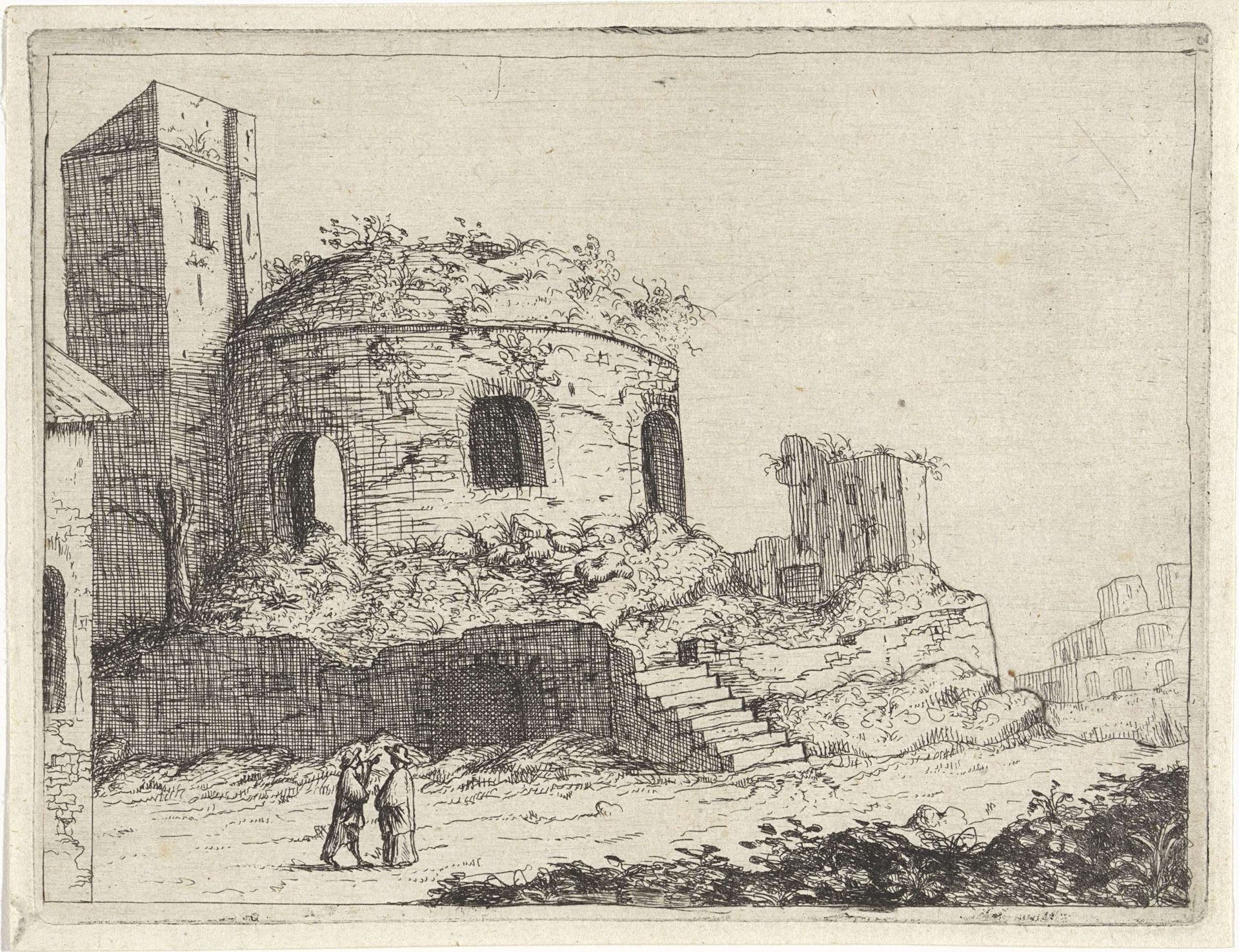 Romeinse tempel met een toren by M. Schaep