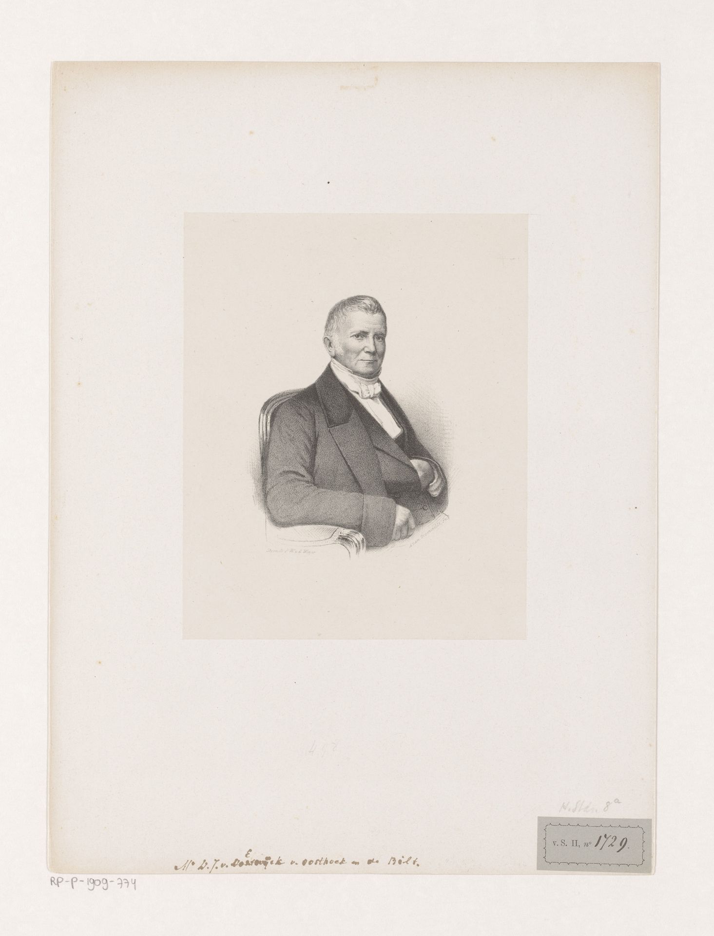 Portret van Daniël Jacob van Ewijck van Oostbroek en de Bilt by Antonie Johannes Groeneveldt