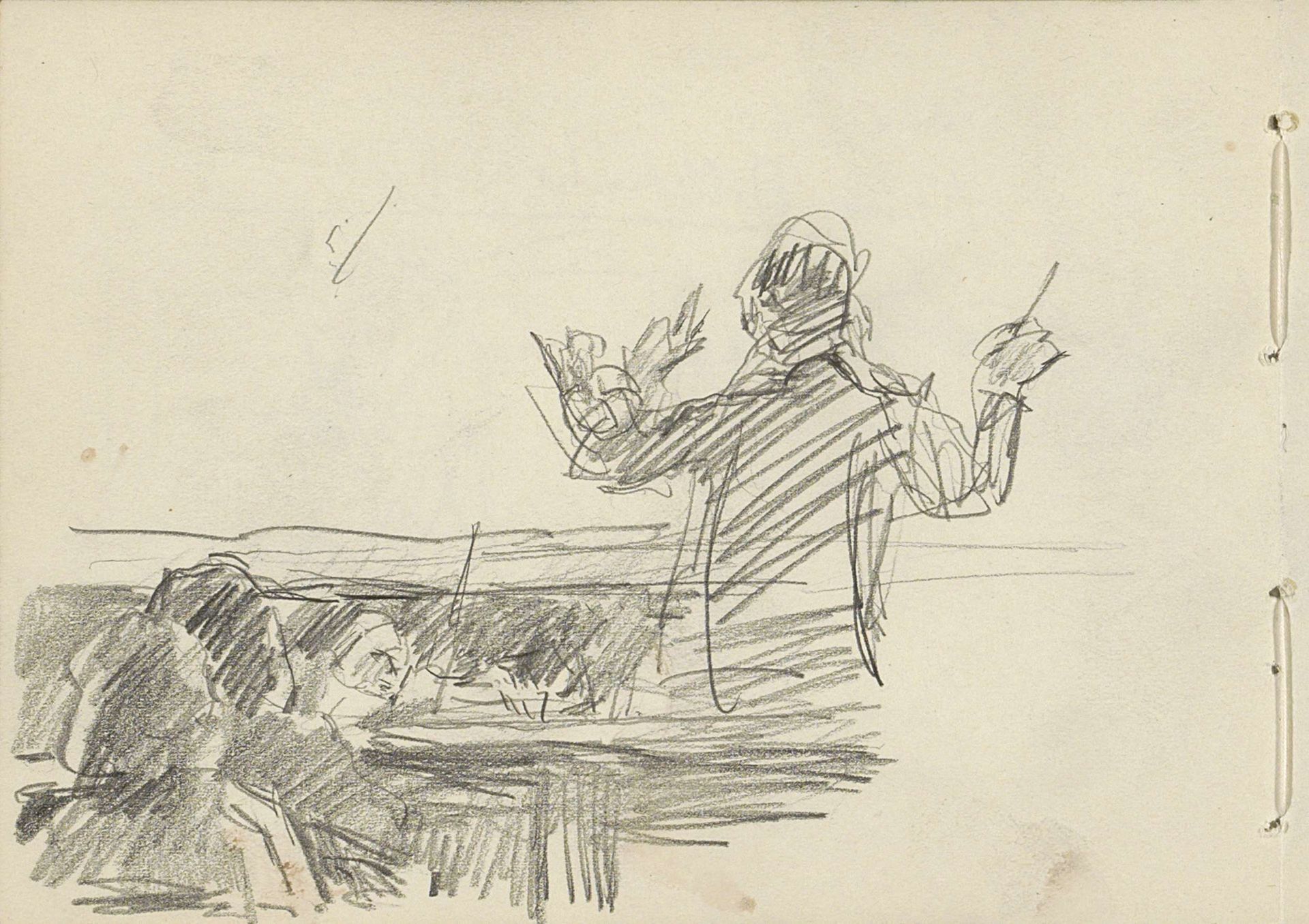 Dirigent in een orkestbak by Isaac Israels
