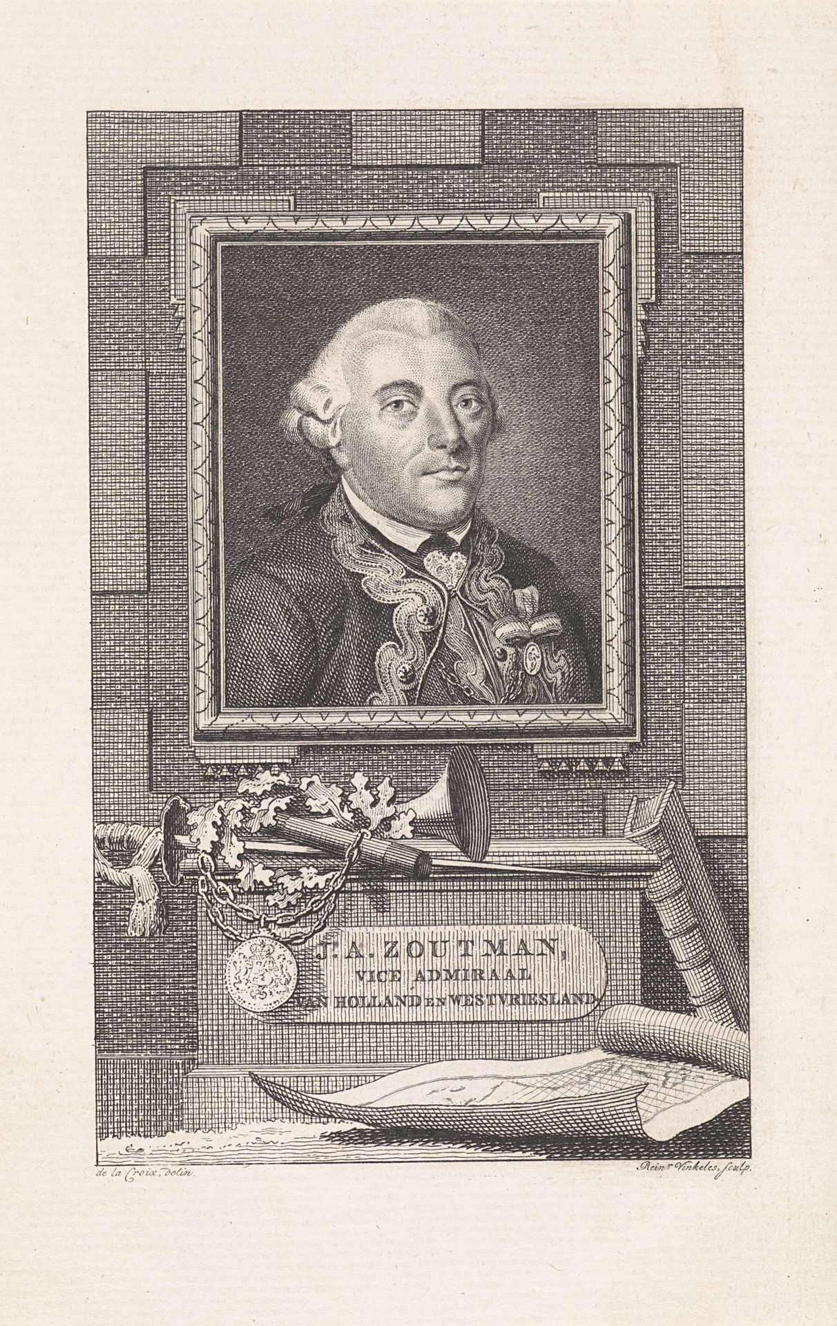 Portret van Johan Arnold Zoutman by Reinier Vinkeles