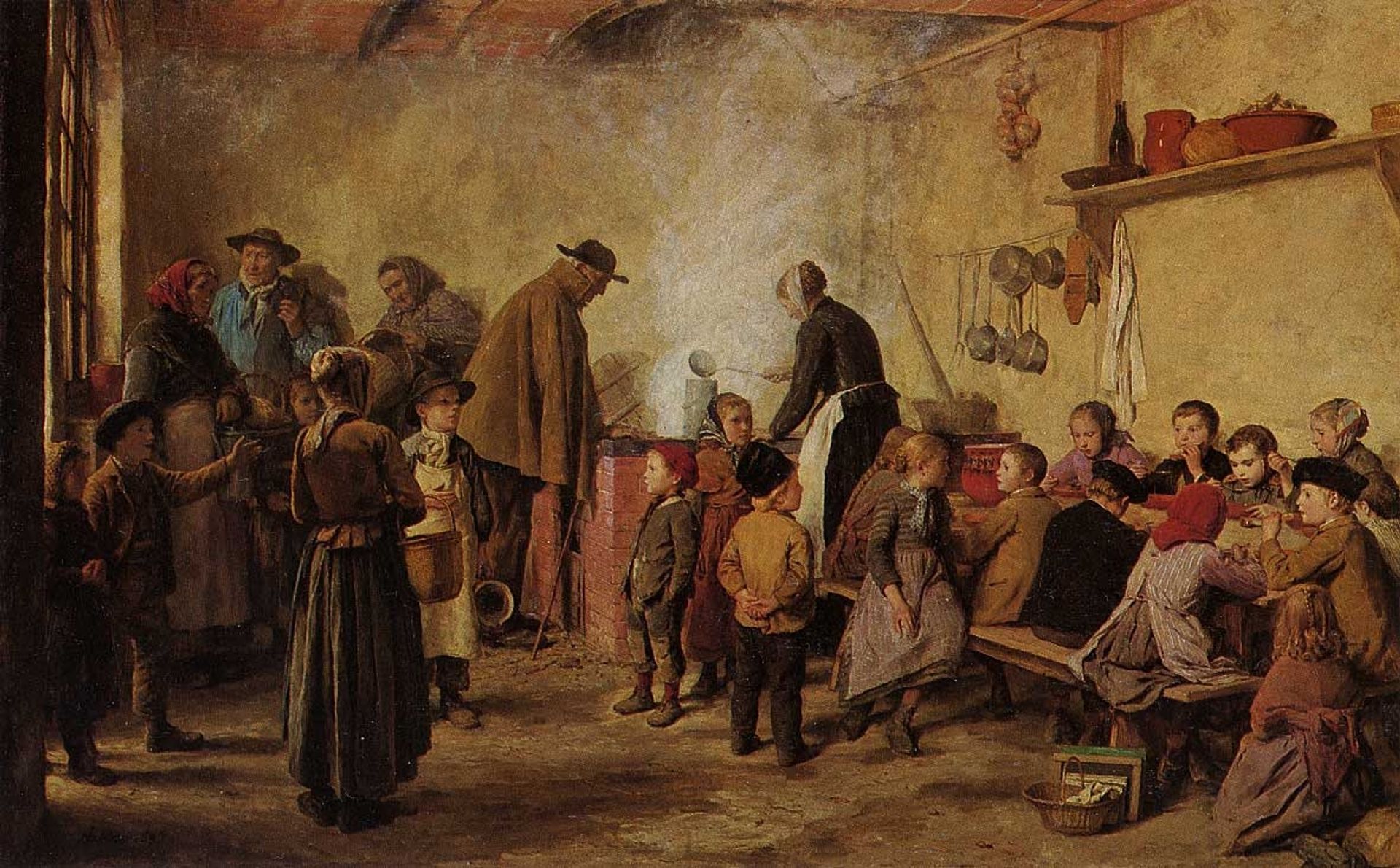 The soup of the poor by Albrecht Anker