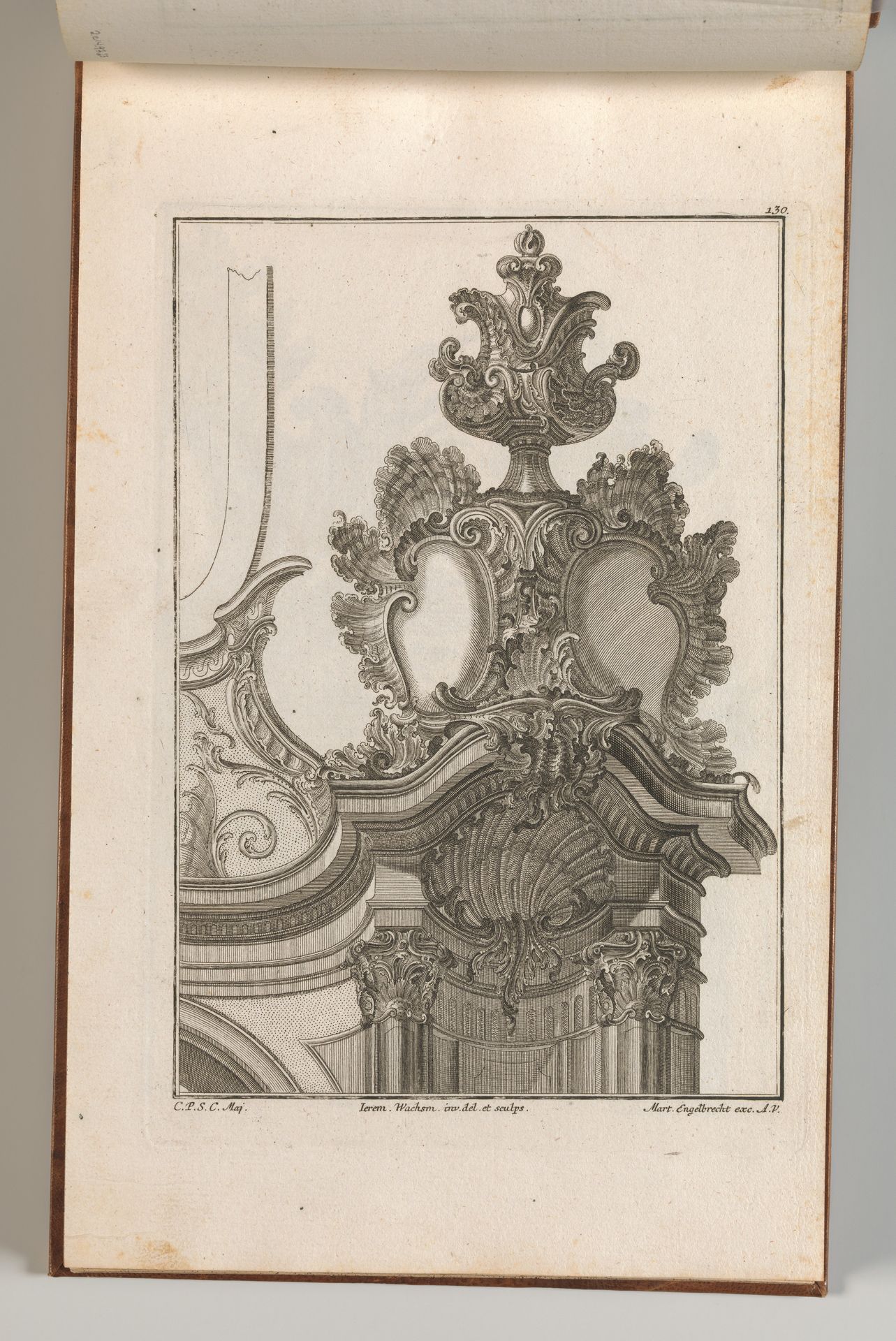 Suggestion for the Decoration of Top Right Side of Portal, Plate 2 from 'Allerneueste Façon von Auszierungen zu Portalen' by Jeremias Wachsmuth