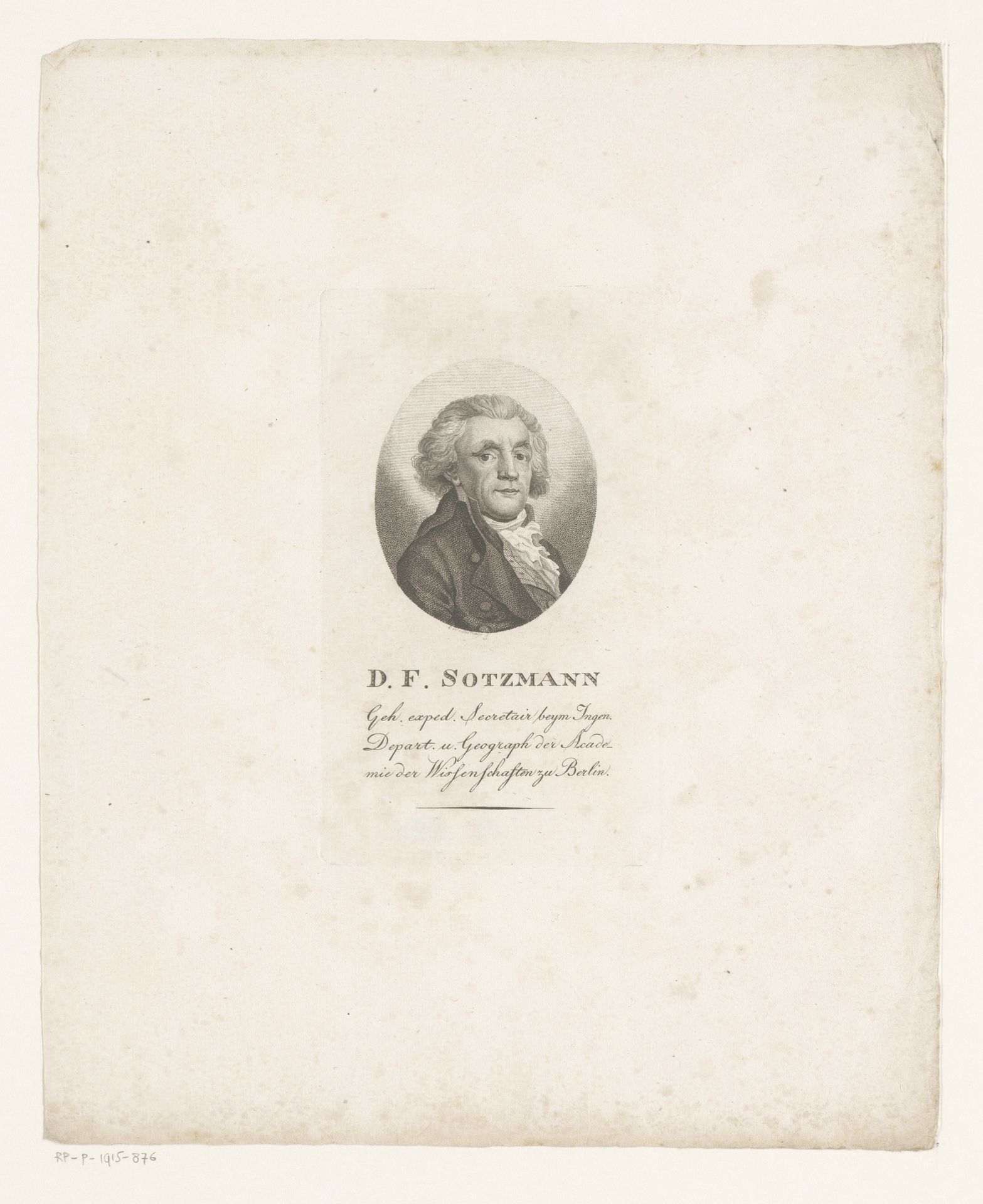 Portret van Daniel Friedrich Sotzmann by Konrad Westermayr