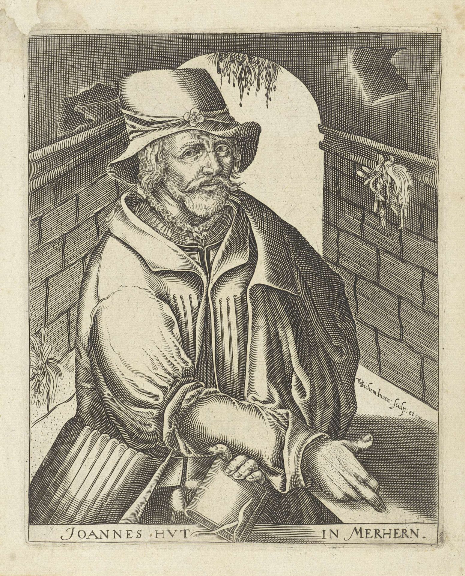 Portret van Johannes Hus by Christoffel van Sichem I